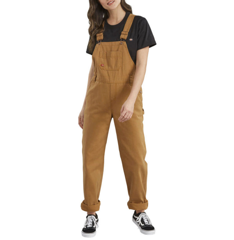 Dickies Women's Brown Duck Bib Work Overall FB206 - Durable Workwear for Women, Comfortable & Stylish - Perfect for Construction, Farming, and Outdoor Activities