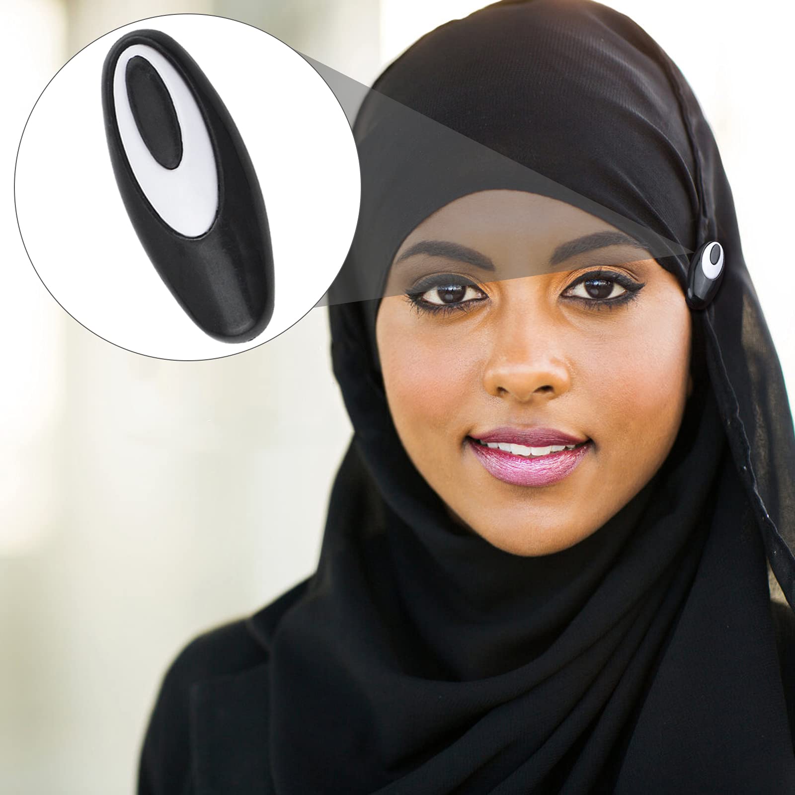 WANDIC 50Pcs Safety Pins for Hijab, Scarf & Diaper - Black & White Plastic Cover
