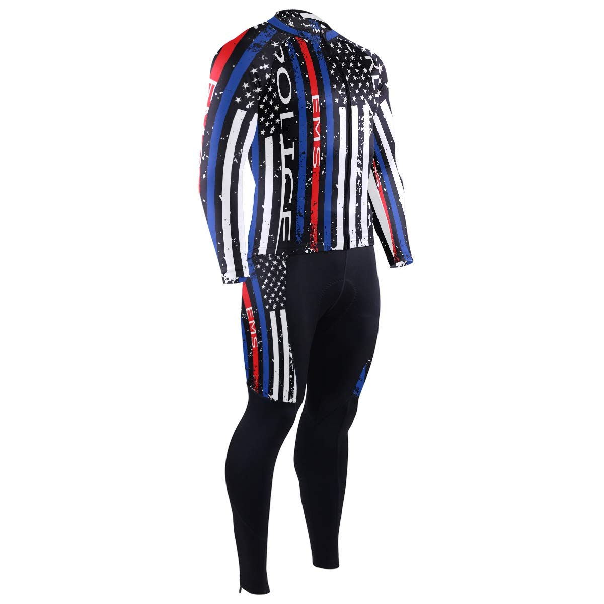 Oklahoma State Flag Men's Cycling Jersey & Padded Bike Pants Set - Long Sleeve Full Zip Quick-Dry Bicycle Clothing for Road & Mountain Biking