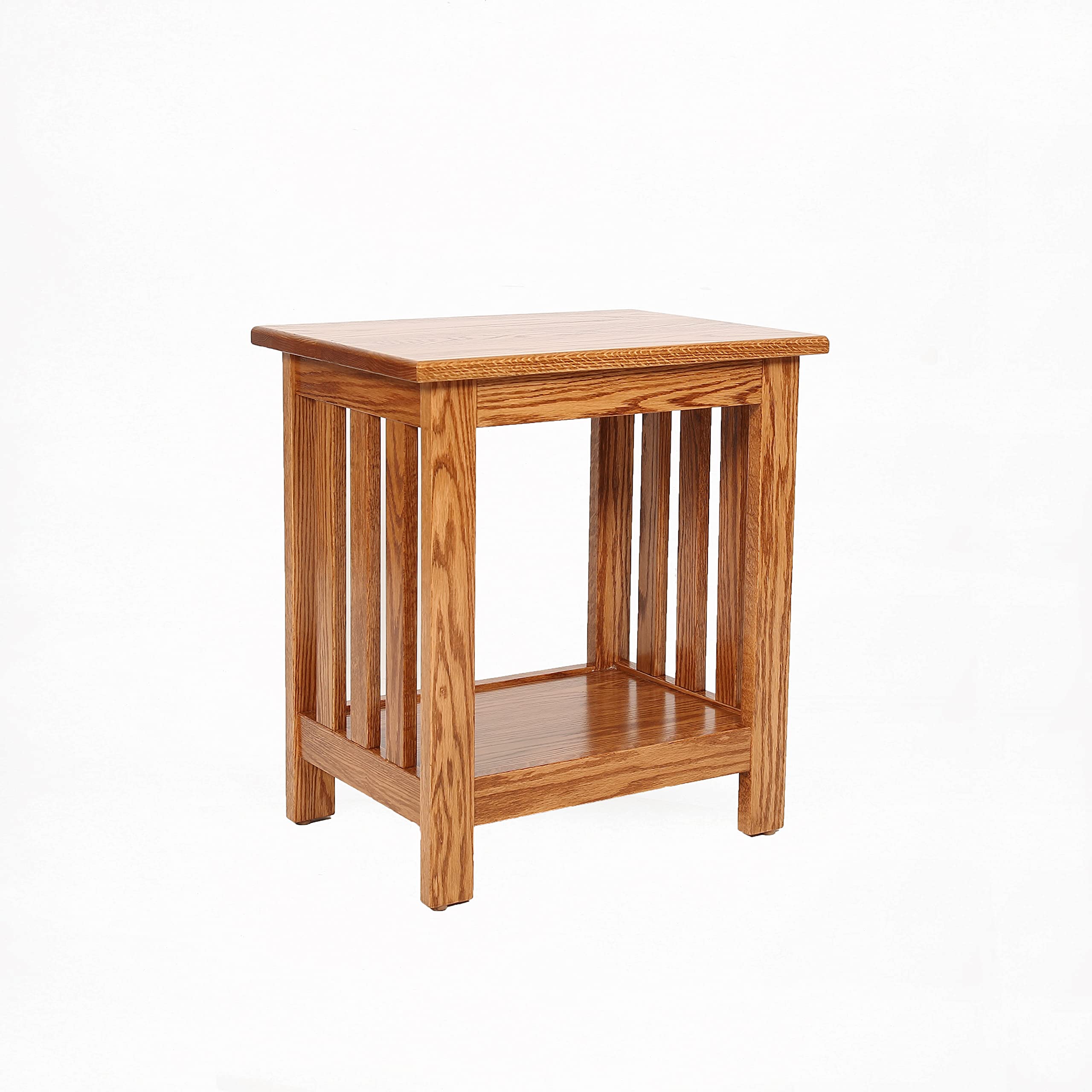 Amish Handcrafted Mission Style Oak End Table - Solid Wood Nightstand, Side Table, or Bedside Table - Made in USA (22.5 Inches) - Perfect for Bedrooms, Living Rooms & Home Offices