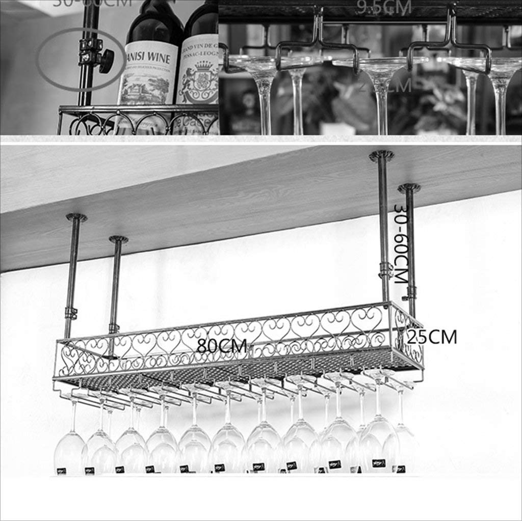 Vintage Wooden Wine Rack for Bars & Restaurants - 80x25cm Countertop Wine Glass Holder - Perfect for Home Bars, Dining Rooms & Commercial Use