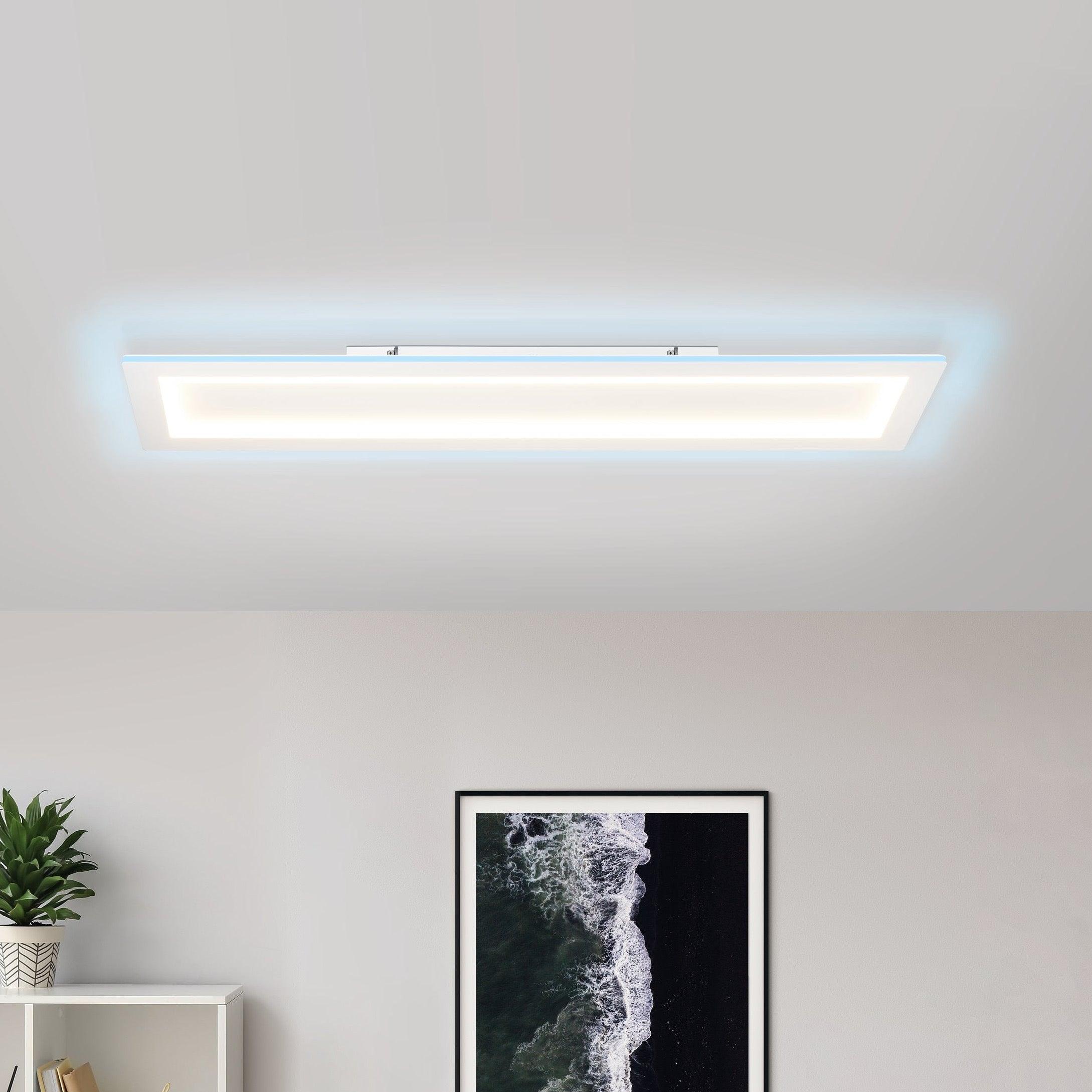 Eglo Connect Padrogiano Z Smart LED Ceiling Light - Dimmable Rectangle Flush Mount for Living Room, Bedroom & Kitchen - Modern Home Lighting with WiFi Control