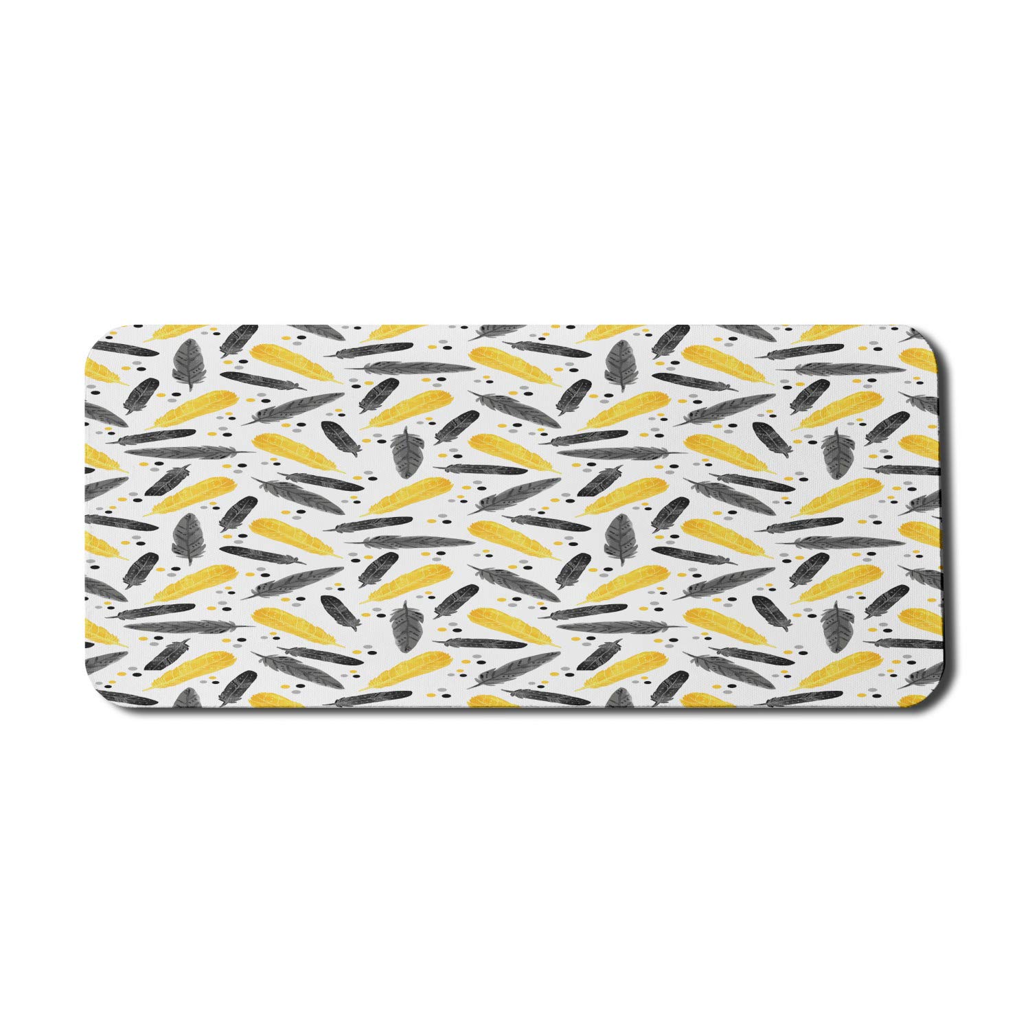 Ambesonne Feather Design Computer Mouse Pad - Non-Slip Rubber Base, 35