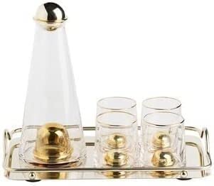 Premium Glass Tea Cup Set with Tray - Elegant Home & Villa Tea Kettle Accessories for Hot/Cold Beverages - Perfect for Afternoon Tea, Garden Parties & Club Gatherings (Color: Blue)