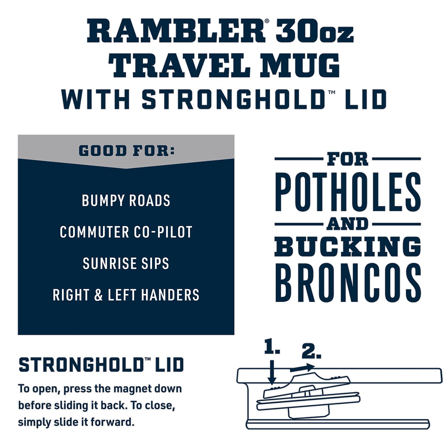 YETI Rambler 30 oz Stainless Steel Vacuum Insulated Travel Mug with Stronghold Lid - Keeps Drinks Hot or Cold for Hours, Perfect for Coffee, Tea, and Outdoor Adventures