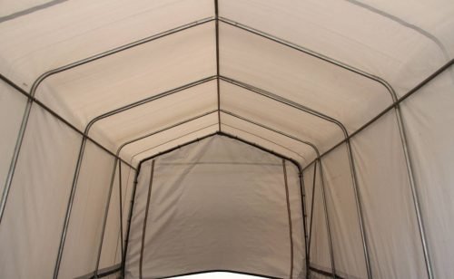 12x20x9 FT Heavy Duty Storage Building with 14.5 oz Premium PVC Cover - Weatherproof Outdoor Shed for Garden Tools, Lawn Equipment & Backyard Storage