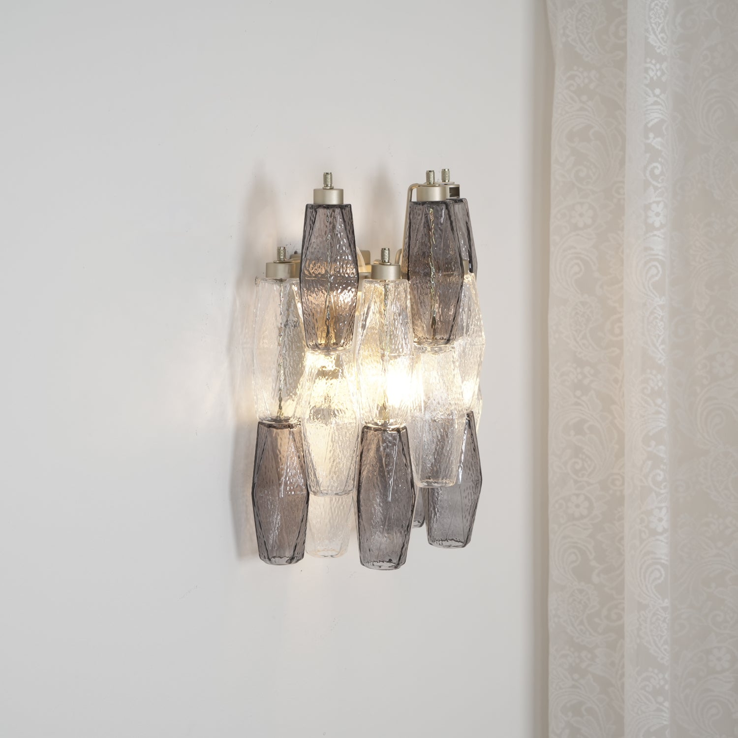 Murano Glass Wall Lamp - Handcrafted Rhombus Design Sconce for Living Room, Bedroom & Hallway Decor | Italian Artisan Lighting