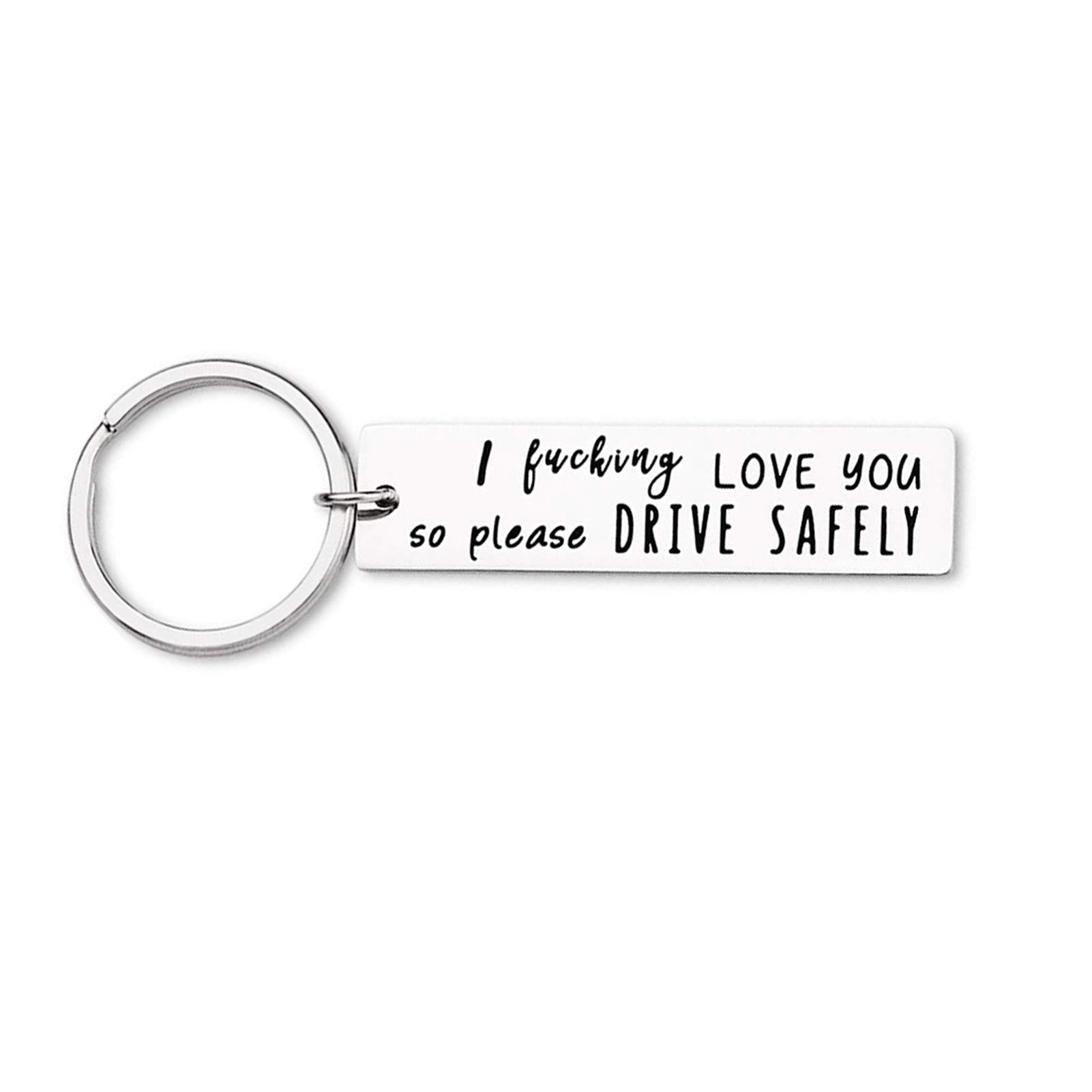 Personalized 'I Love You So Please Drive Safely' Keychain - Thoughtful Birthday Gift for Boyfriend, Husband, Dad | Men & Women Car Accessories | Perfect Stocking Stuffer & Anniversary Present for Safe Driving