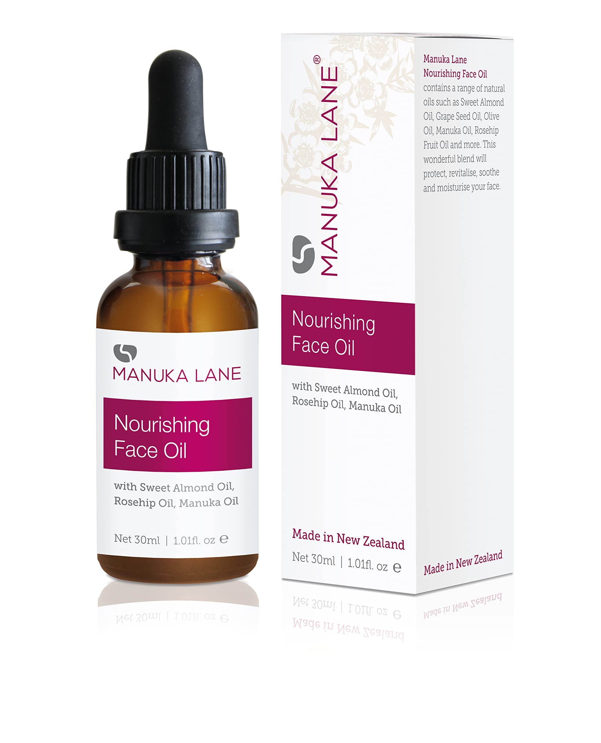 Manuka Lane Nourishing Face Oil with Sweet Almond Oil, Rosehip & Manuka Oil - Soothe & Moisturize Dry Skin | Best for Nighttime Skincare & Anti-Aging Routine