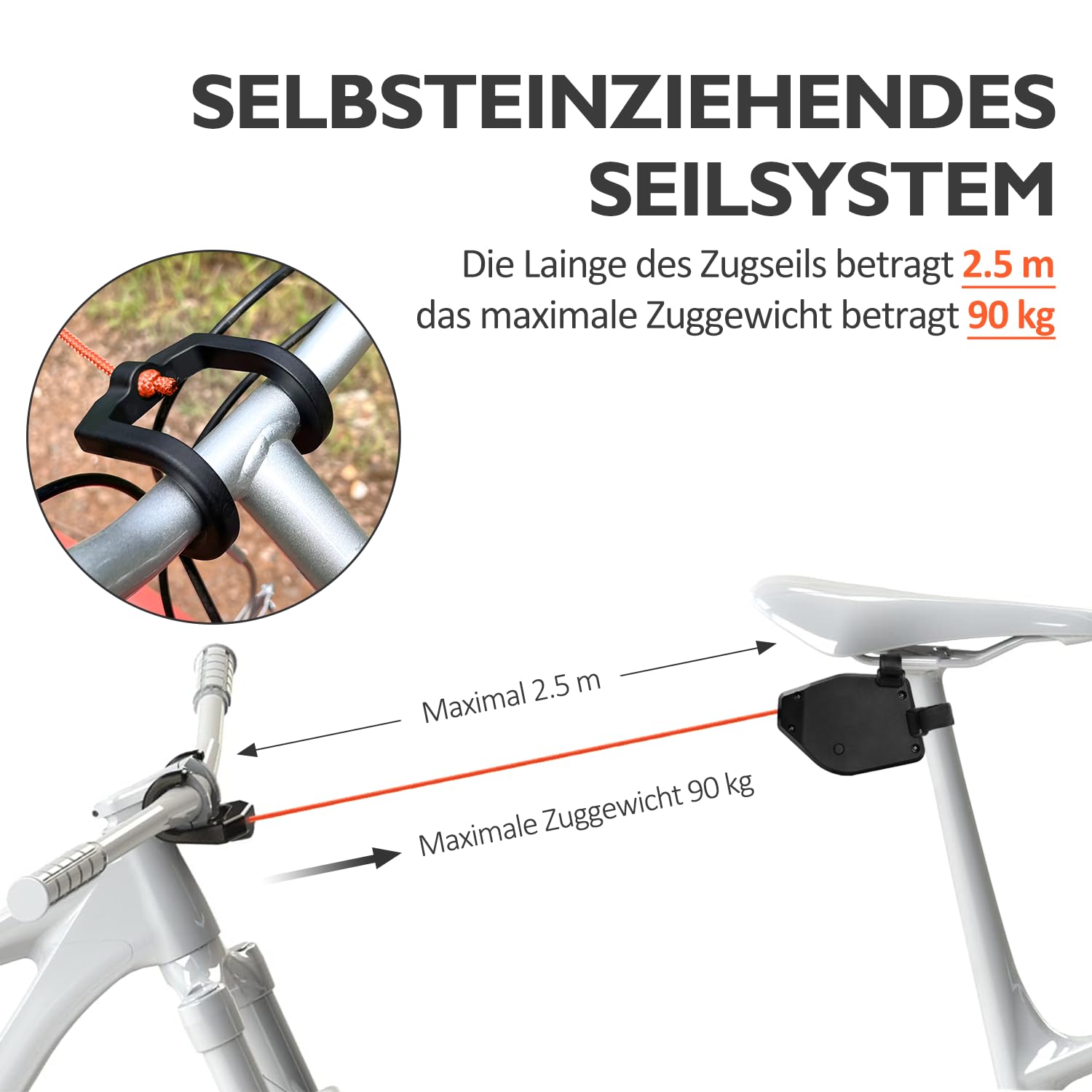 **Retractable Bike Tow Rope for Kids - Adjustable Bicycle Tow Strap System for E-Bikes, Mountain Bikes & Cycling - Perfect for Family Rides, Commuting & Outdoor Adventures**