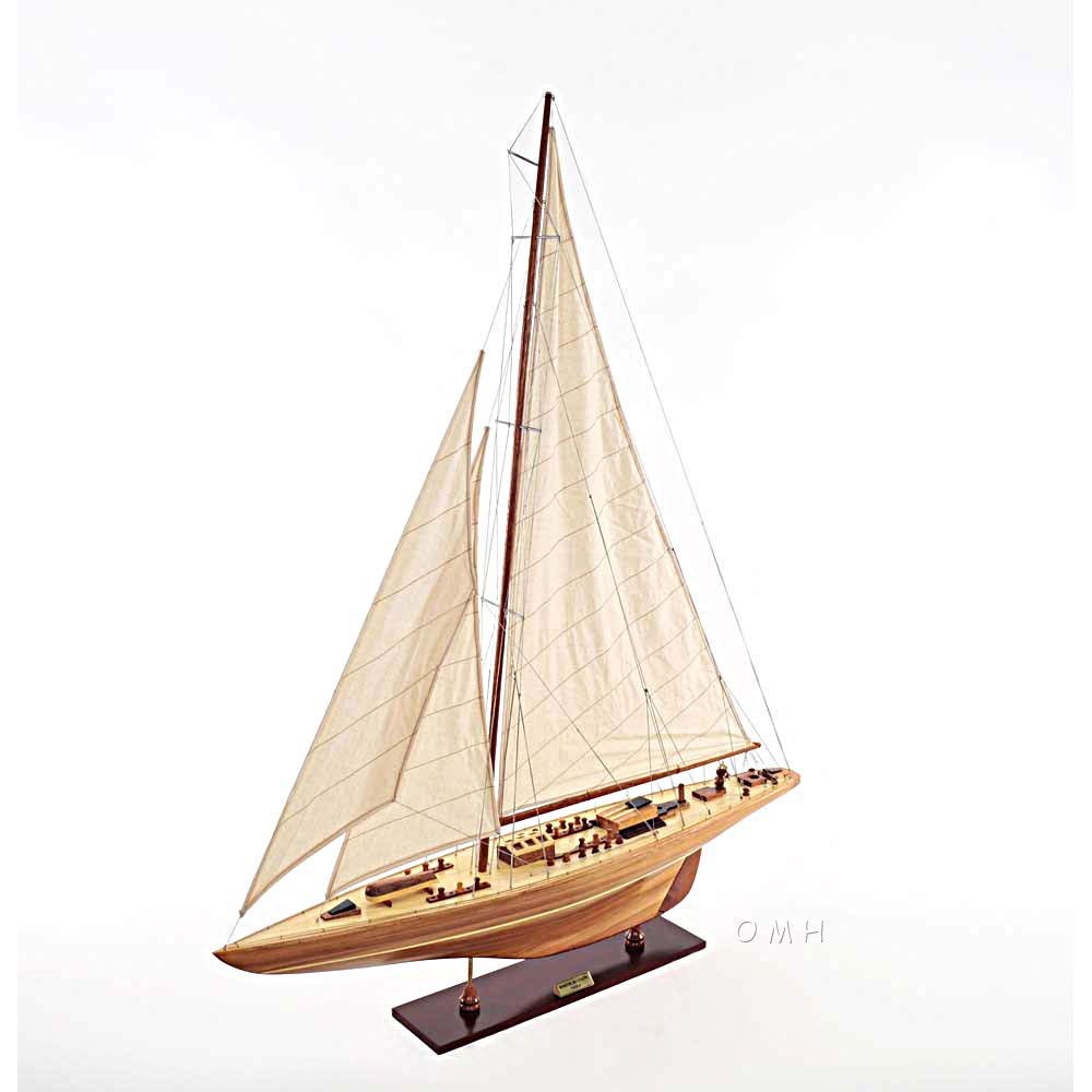 Old Modern Handicrafts Endeavour 40 Yacht Model - Premium Wooden Ship Replica for Home & Office Decor, Nautical Gifts, and Collectors - Perfect for Display in Living Rooms, Studies, and Yacht Clubs