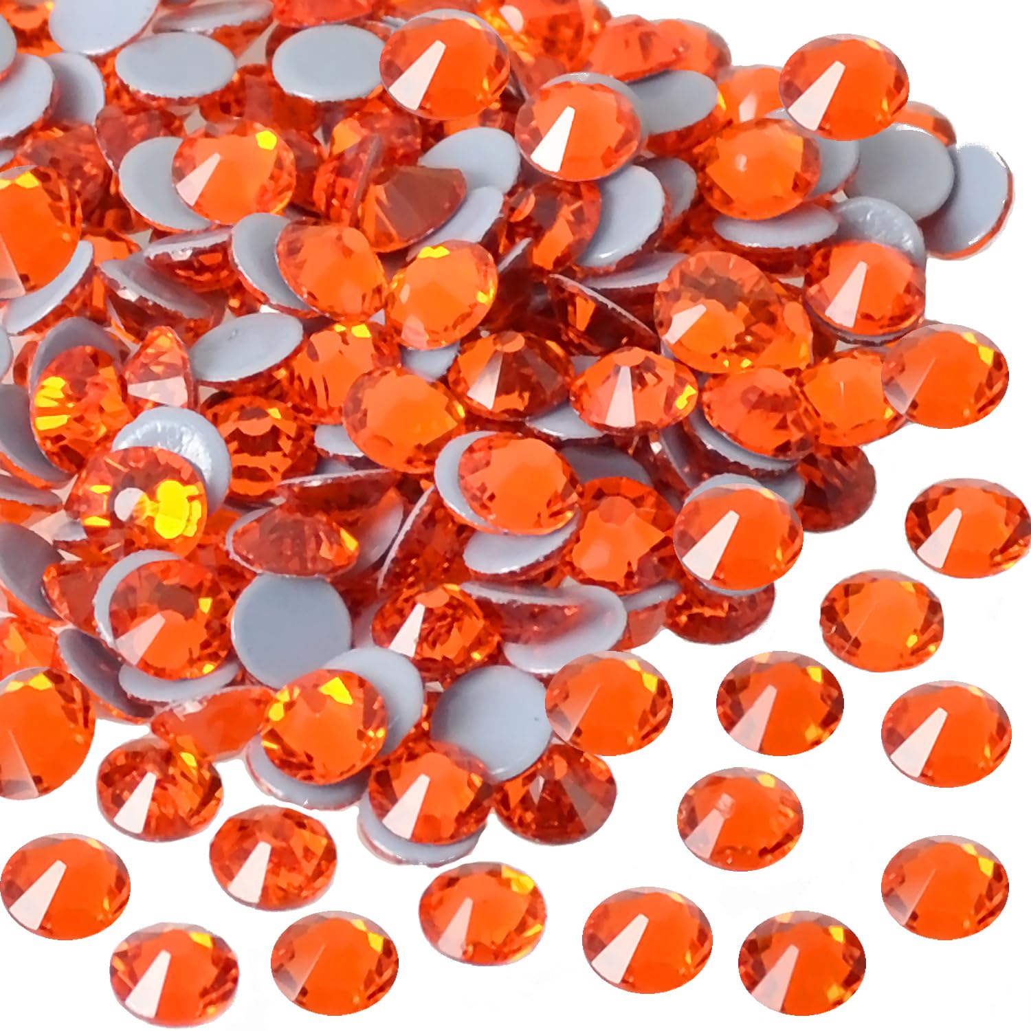 3000 Pcs FYGEM Hot Fix Iron Rhinestones for DIY Jewelry Making - SS10 Orange Rhinestones with Picking Pen - Perfect for Crafting, Bridal Accessories, and Costume Design