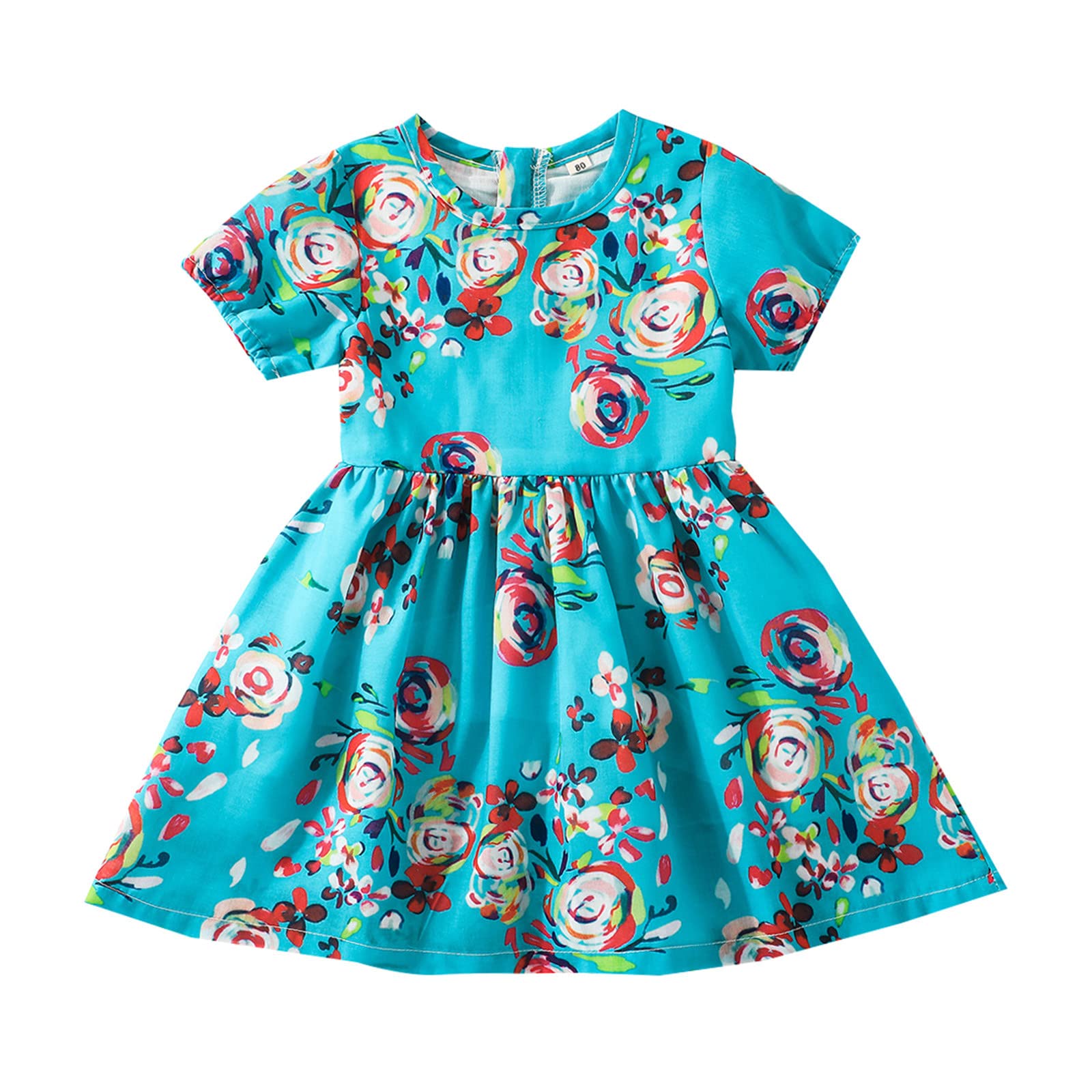 Flower Girl Baby Dress for Toddlers - Short Sleeve Floral Print Princess Dress for Girls | Perfect for Weddings, Birthday Parties & Special Occasions