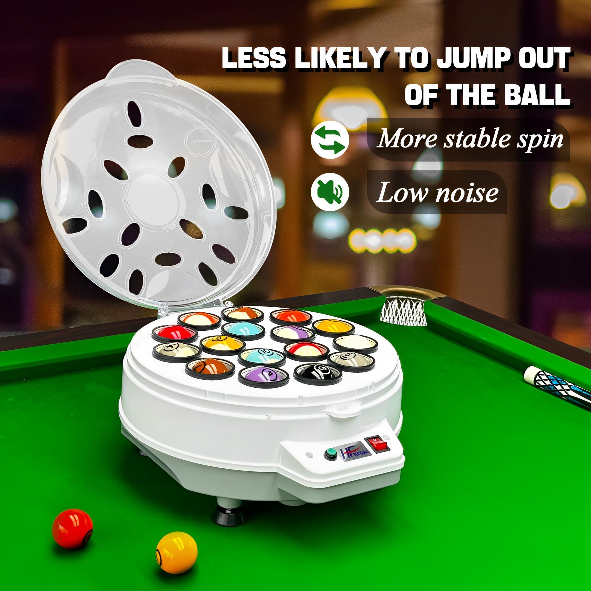 Automatic Pool Ball Cleaner Machine - Electronic Billiard Ball Polisher & Washer for 16 Balls (Snooker & Pool) - Perfect for Home Game Rooms, Bars & Professional Billiard Clubs
