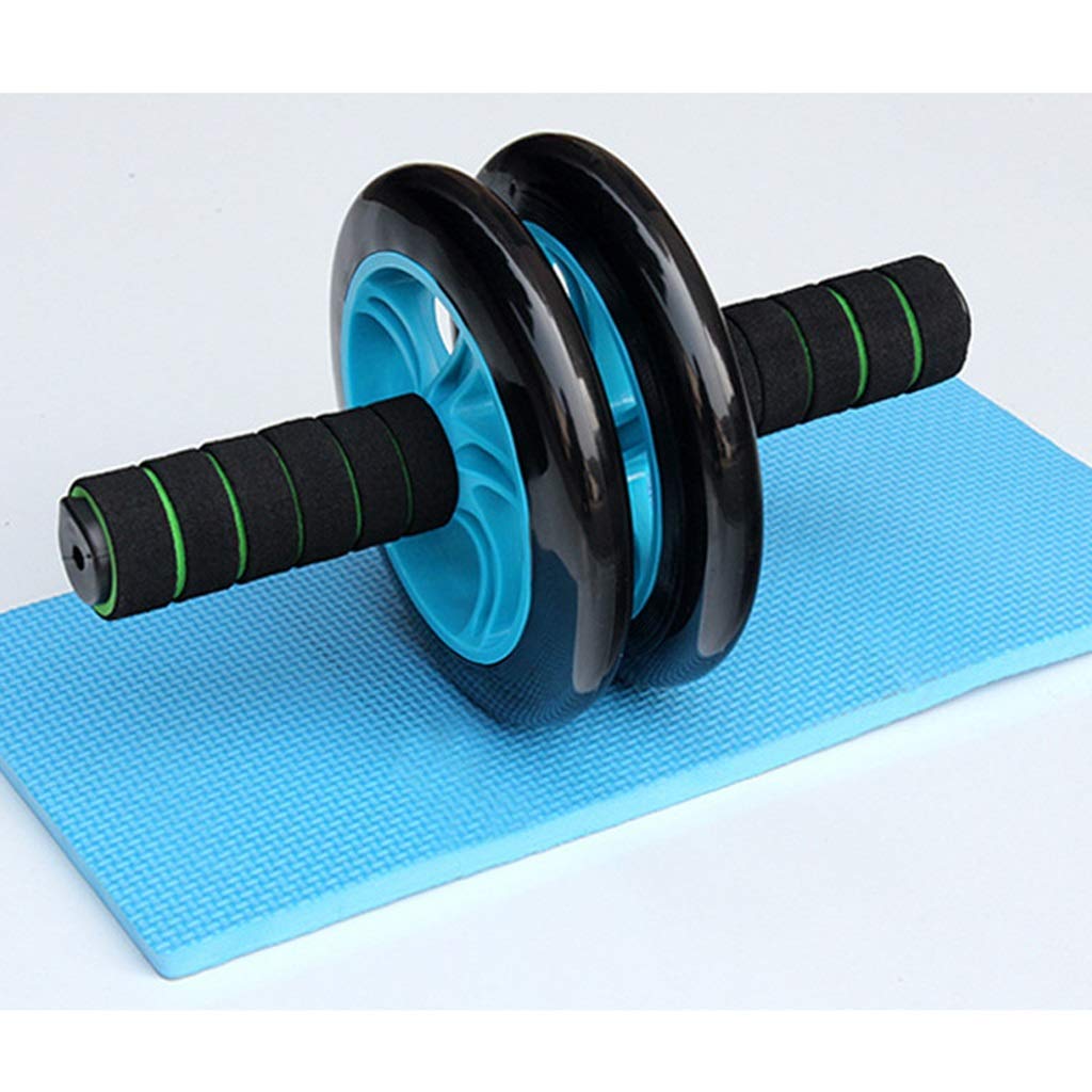 Premium Ab Roller Wheel for Core Workouts - Heavy Duty Abdominal Exercise Equipment with Soft Knee Pad Mat - Home Gym Fitness Gear for Men & Women (Black/Blue) - Perfect for Home Training, Office Breaks & Full-Body Toning
