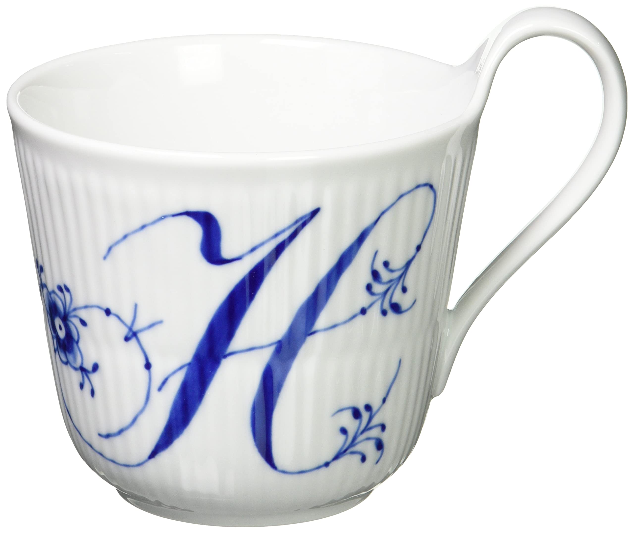 Royal Copenhagen Blue Fluted Plain High Handle Coffee Mug - 11.2 oz (330 ml) Porcelain Tea Cup - Elegant Wedding Gift, Housewarming Present - Perfect for Afternoon Tea, Coffee Breaks & Bridal Showers