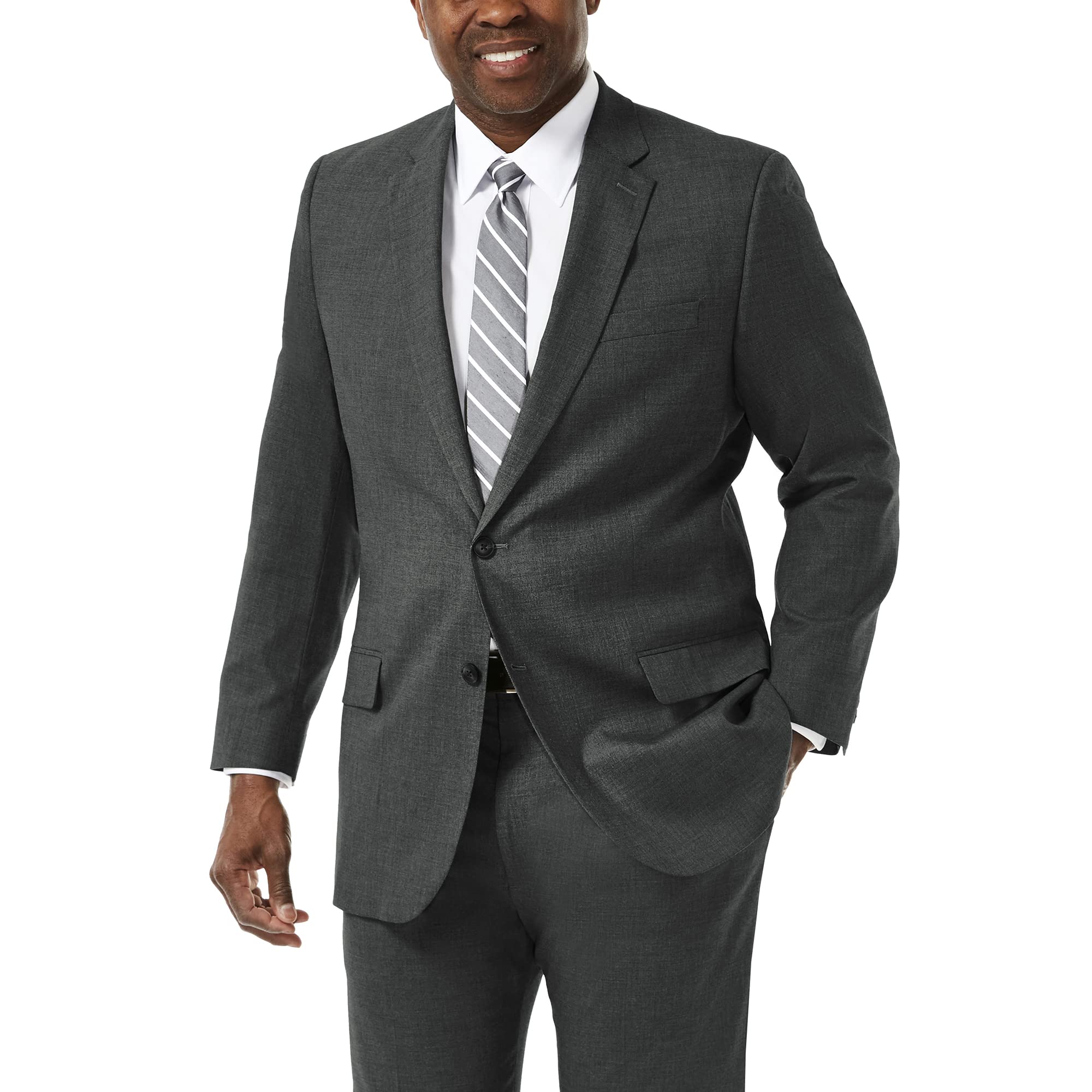 Haggar Men's Premium Stretch Classic Fit Big & Tall Suit Separates - Pants & Jacket Set for Business, Wedding & Formal Occasions