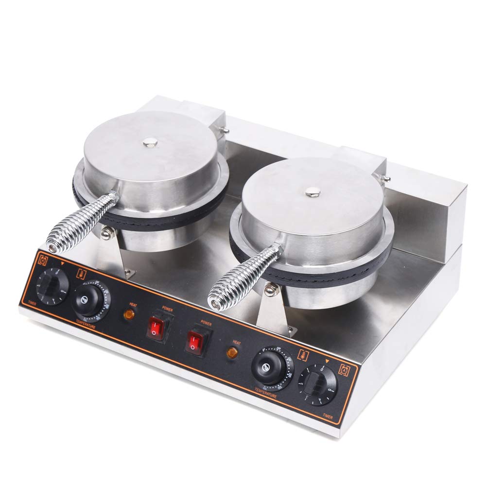 1200W Electric Waffle Maker Machine - Nonstick Dual Heating Pans for Perfect Ice Cream Cones, Muffins & Waffles - 110V Commercial & Home Use - Ideal for Restaurants, Bakeries, Dessert Shops & Family Breakfast