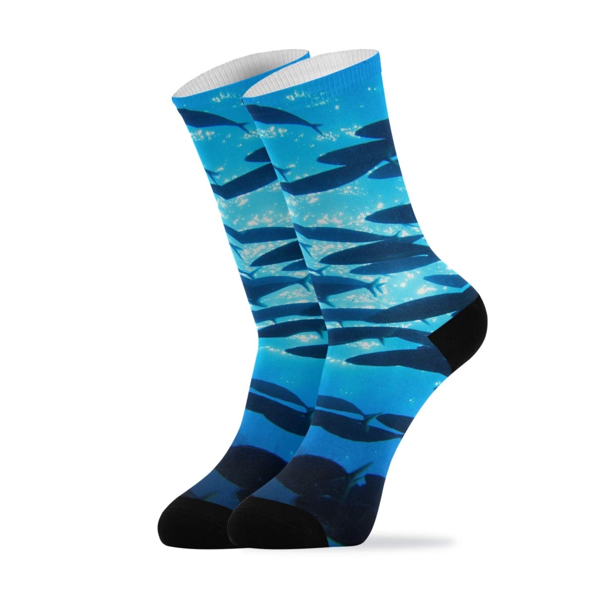 Stylish Unisex Casual Socks with Underwater Fish Design - Comfortable Ankle Socks for Hiking, Running & Daily Wear - Perfect Gift for Men & Women