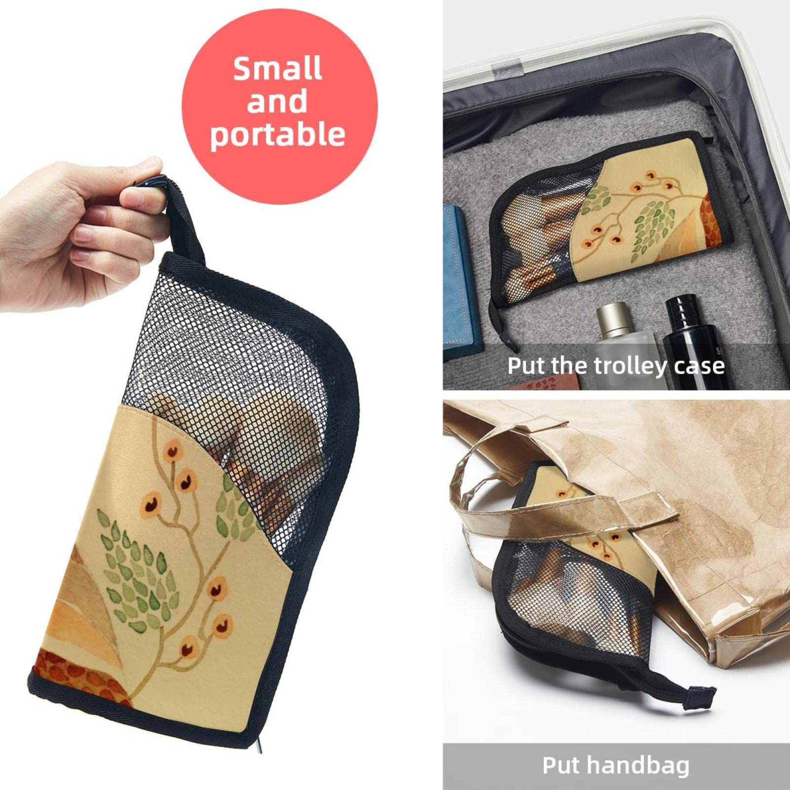 Premium 12-Piece Makeup Brush Organizer Bag with Daisy Floral Design - Portable Travel Brush Holder Case for Professional & Home Makeup Storage