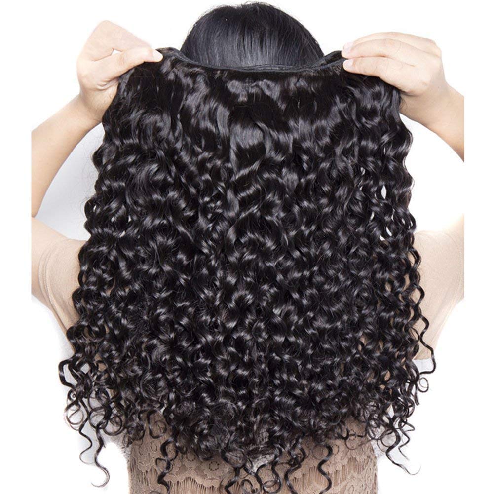 100% Unprocessed Brazilian Human Hair Bundles - Water Wave 18 20 22 24 Inch - 12A Grade Wet & Wavy Natural Color Hair Extensions for Styling, Weaves & Protective Hairstyles