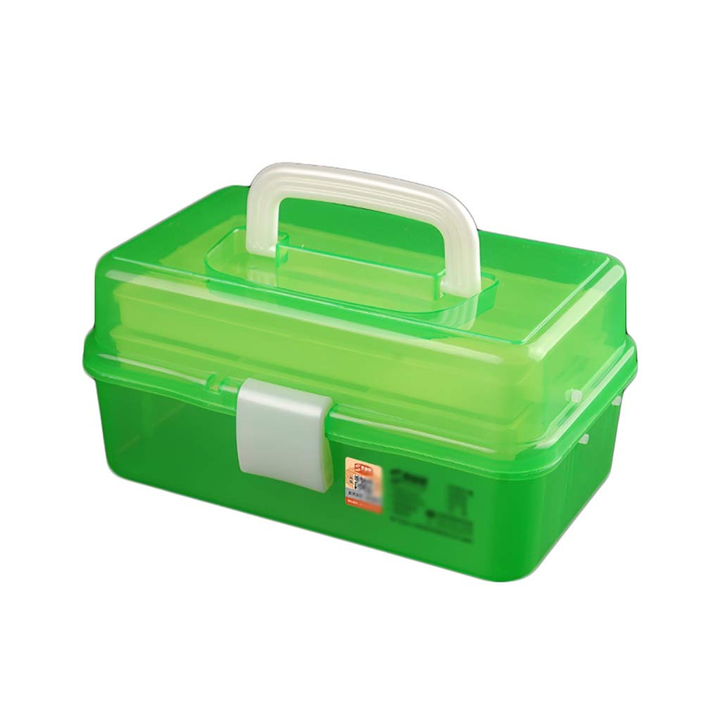 ZSHLJG 10-Inch Transparent 3-Layer Plastic Art Storage Box - Portable Folding Tool Organizer for Artists, Craft Supplies & DIY Projects (Color: E)