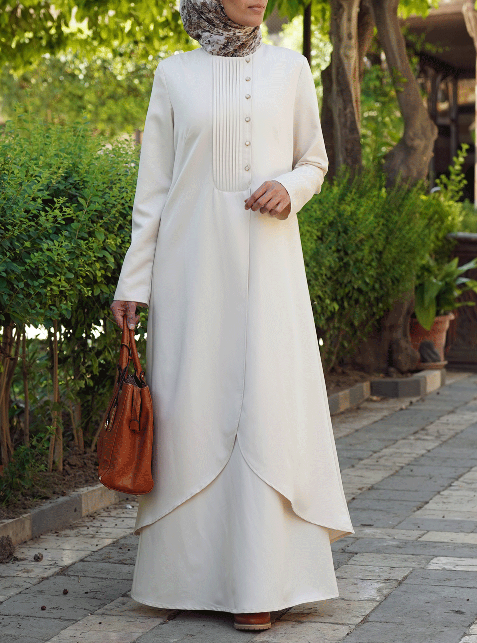Dyna Abaya 49996 - Modest Islamic Prayer Dress for Women | Elegant Long Sleeve Loose Fit Hijab Dress | Perfect for Prayer, Mosque, Eid & Special Occasions