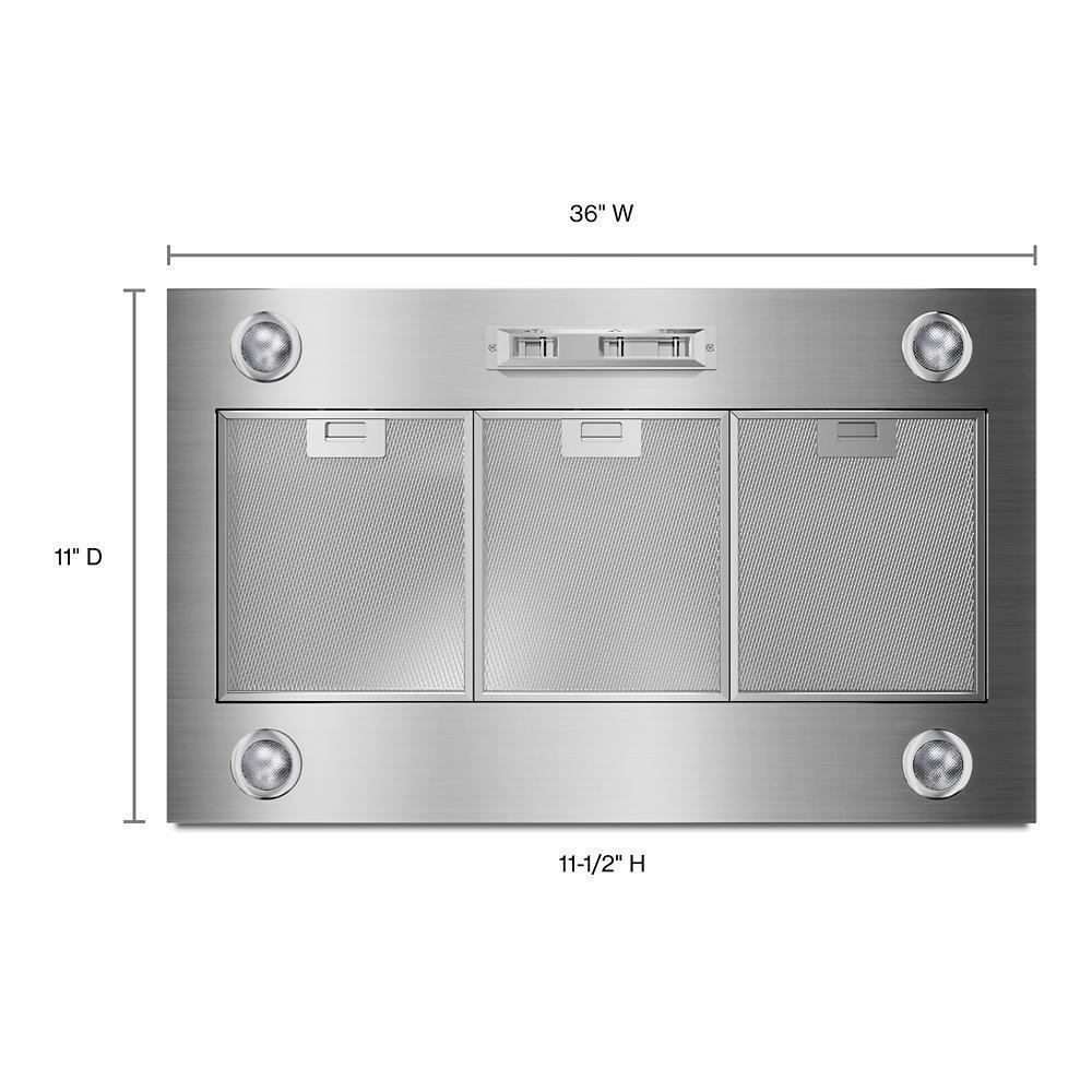 Amana UVL6036JSS 36-Inch Range Hood Liner - 585 or 1170 CFM Powerful Motor - Stainless Steel Commercial Grade - Perfect for Kitchen Ventilation & Smoke Removal