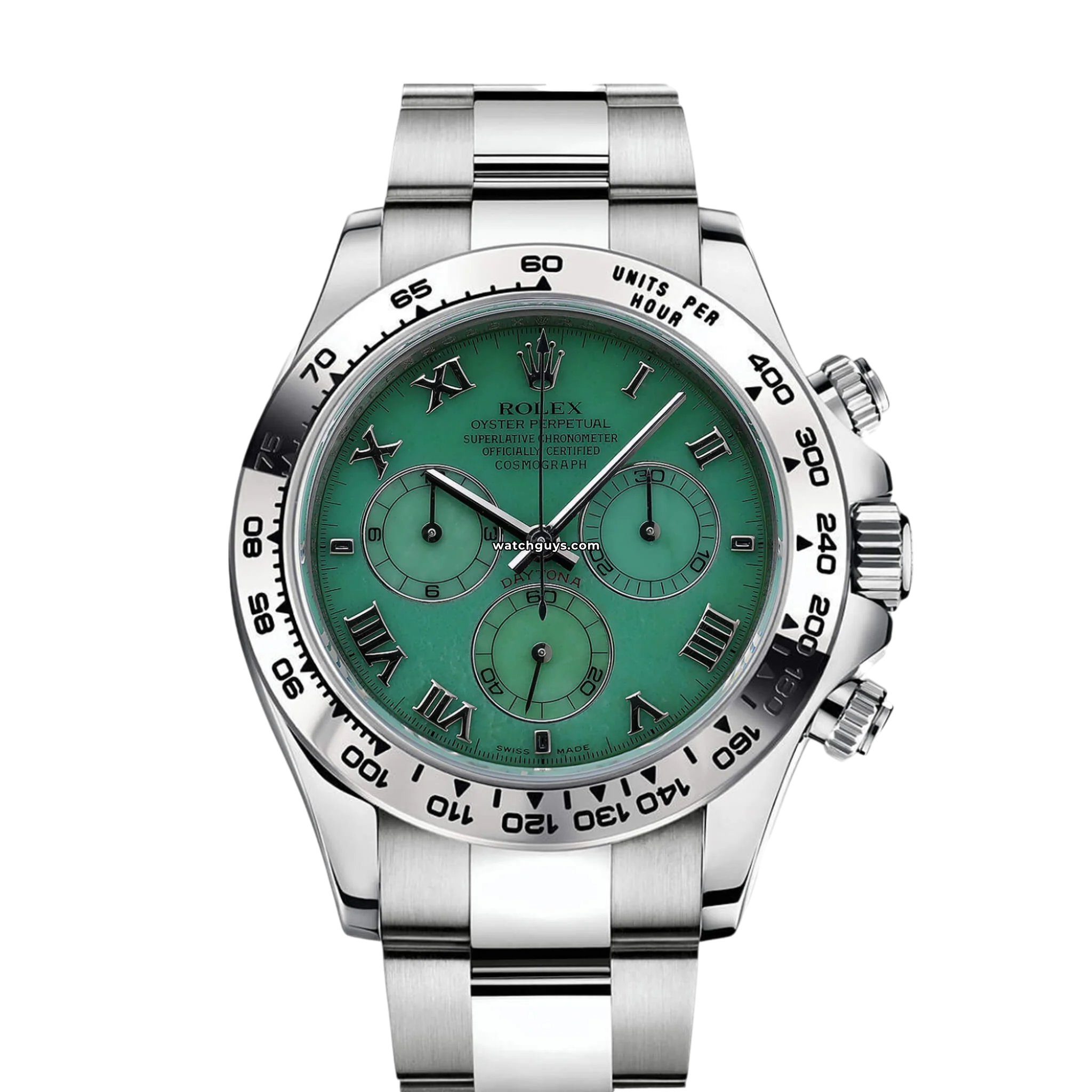 Rolex Daytona 116509 Men's Luxury Watch - Green Roman Dial, Stainless Steel, Automatic Movement | Perfect for Business Meetings, Formal Events & Watch Collectors