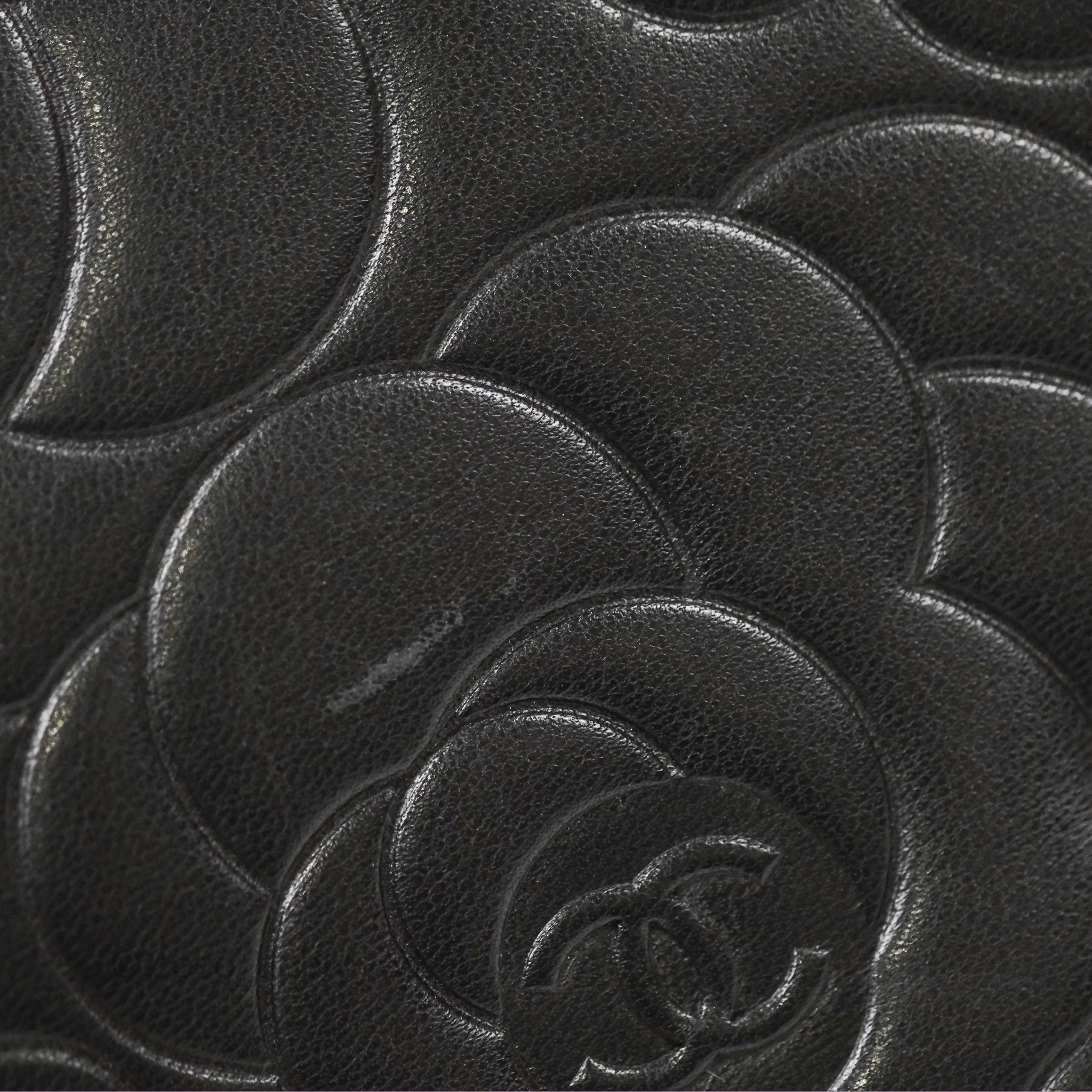 Chanel Camellia Embossed Wallet on Chain WOC Black Lambskin Leather with Silver Hardware - Perfect for Evening Events & Luxury Fashion Accessories