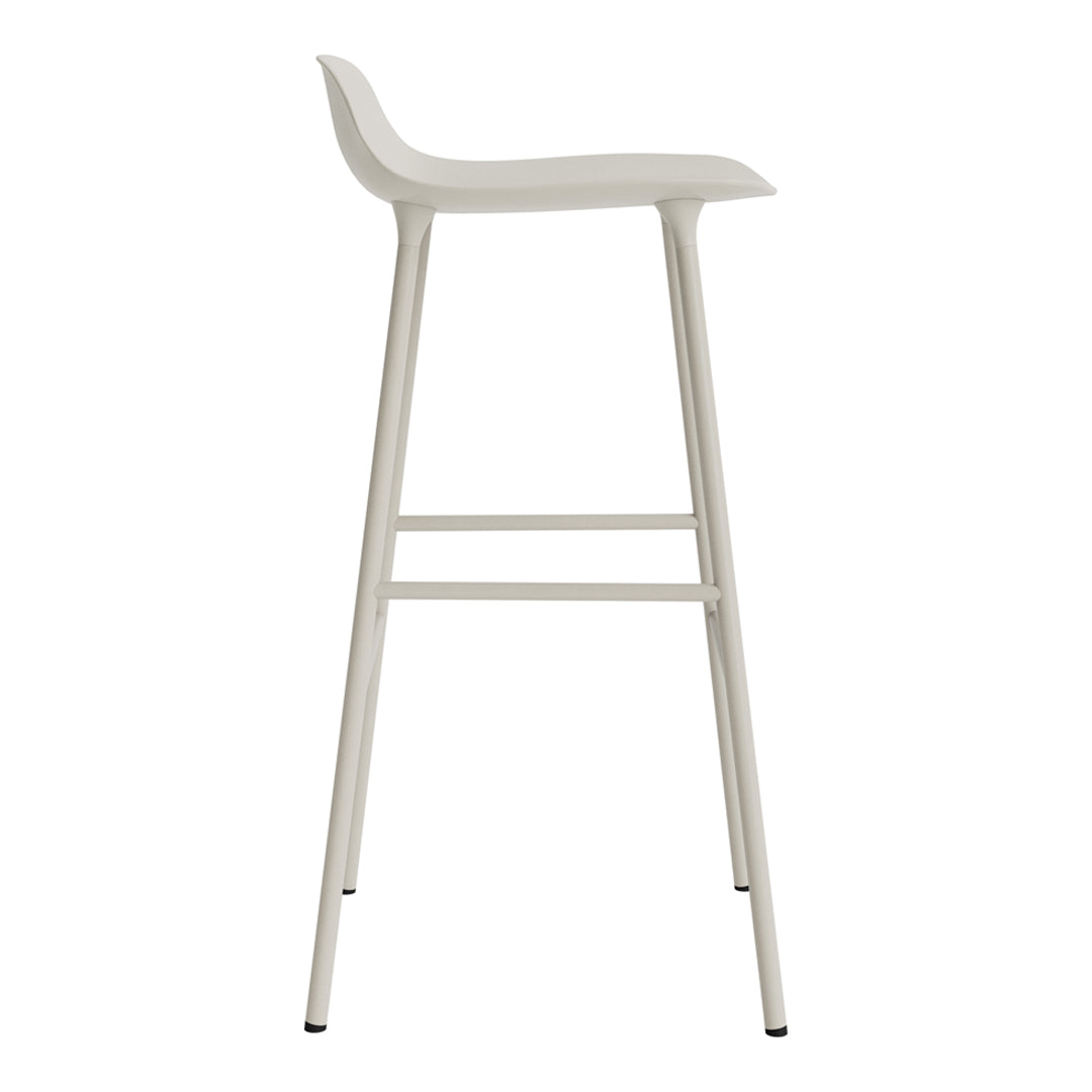 Modern Metal Bar Stools with Form Seat - Industrial Style Counter Height Stools for Kitchen Island, Home Bar & Dining Room