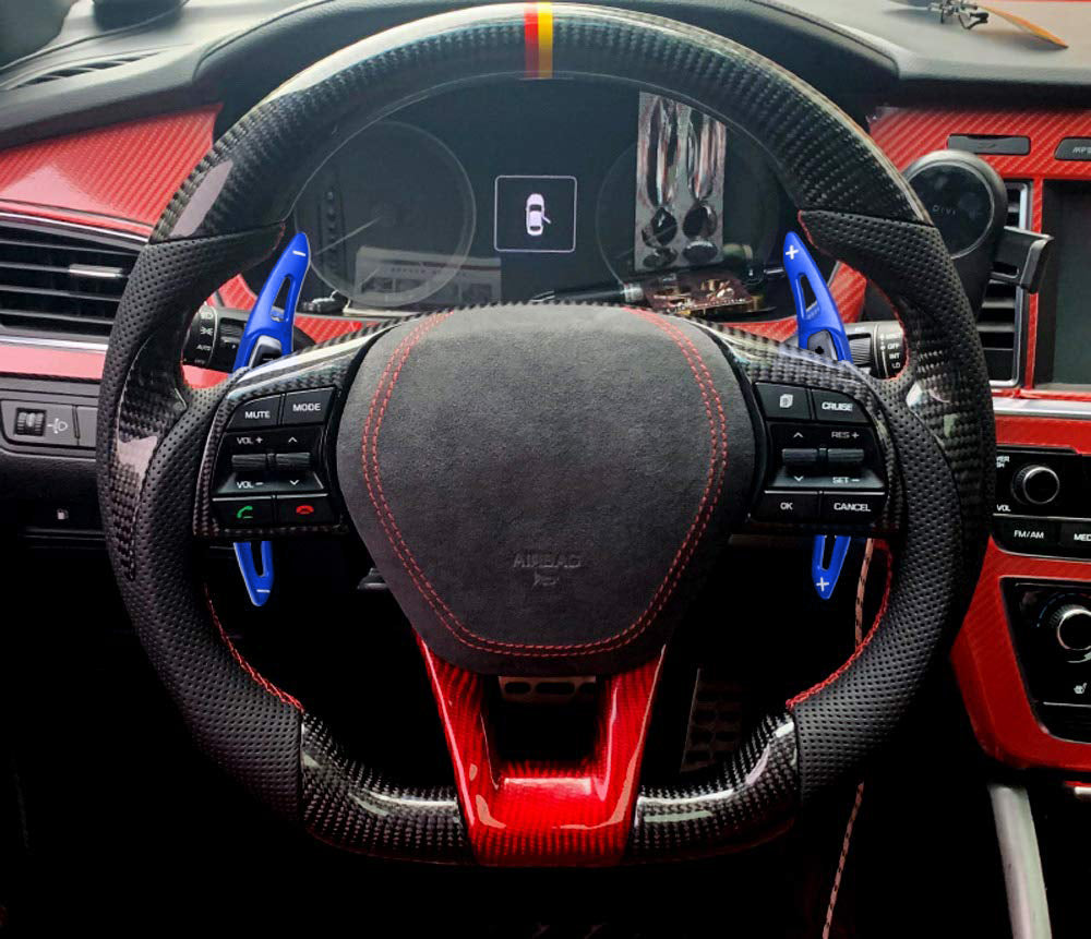 Blue KDM Steering Wheel Paddle Shifter Extension Cover for 2015-2019 Hyundai Sonata - Upgrade Your Driving Experience | Perfect for Racing & Performance Enthusiasts