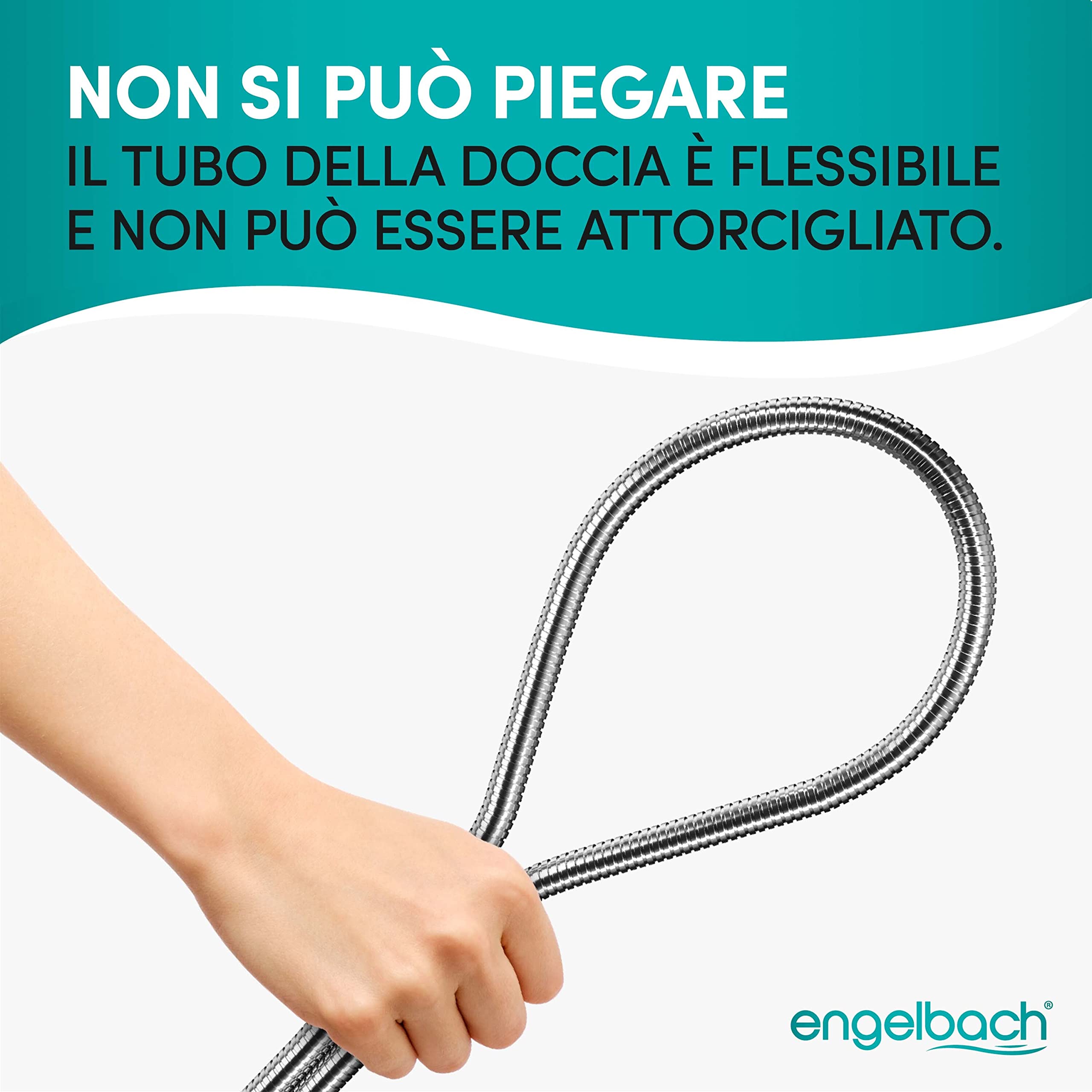 Engelbach® 1.60m Stainless Steel Shower Hose with Double Anti-Twist Protection - Flexible & Durable Universal ½