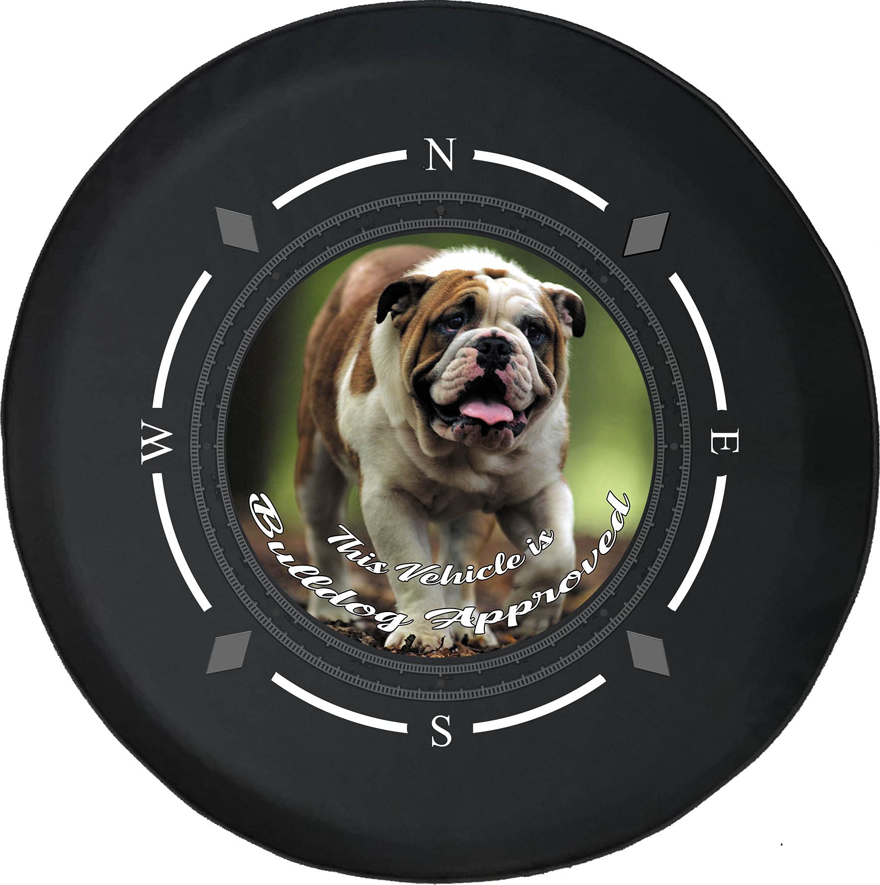 American Unlimited Spare Tire Cover with Compass - Bulldog Approved SUV, Trailer & RV Wheel Cover Accessories | Durable Protection for Off-Road Adventures & Camping Trips