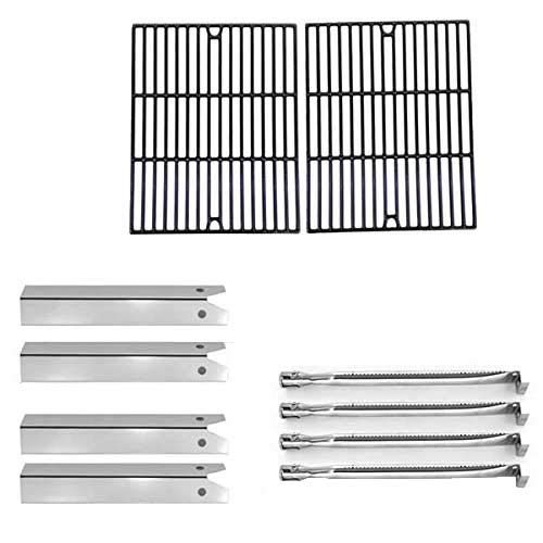 Uniflame GBC850W Gas Grill Replacement Parts Kit - 4 Stainless Steel Heat Plates, 4 Burners & Porcelain Cast Grates - Compatible with Uniflame GBC850W Grill - Perfect for Backyard BBQ, Outdoor Cooking & Grill Maintenance