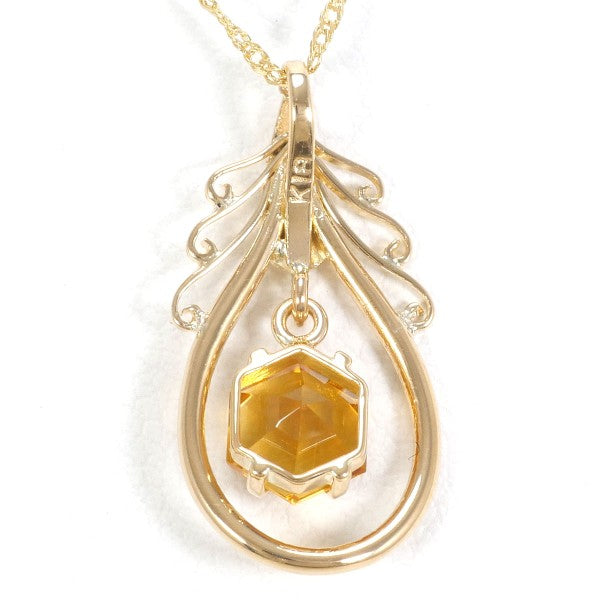 18K Yellow Gold Citrine Pendant Necklace for Women - Elegant Birthstone Jewelry Gift for Birthday, Anniversary & Special Occasions