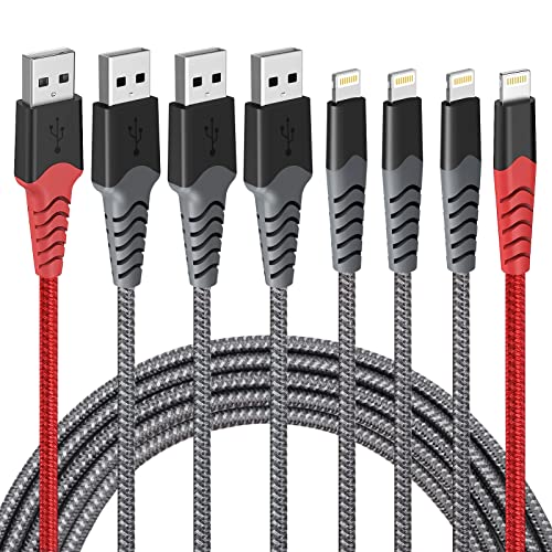 Gopala 4-Pack MFi Certified Lightning Cable - 0.6ft & 3x3ft Nylon Braided iPhone Charger Cord for iPhone 14/13/12/11/XR/X/SE & iPad - Durable Fast Charging Cable for Home, Office, Car & Travel