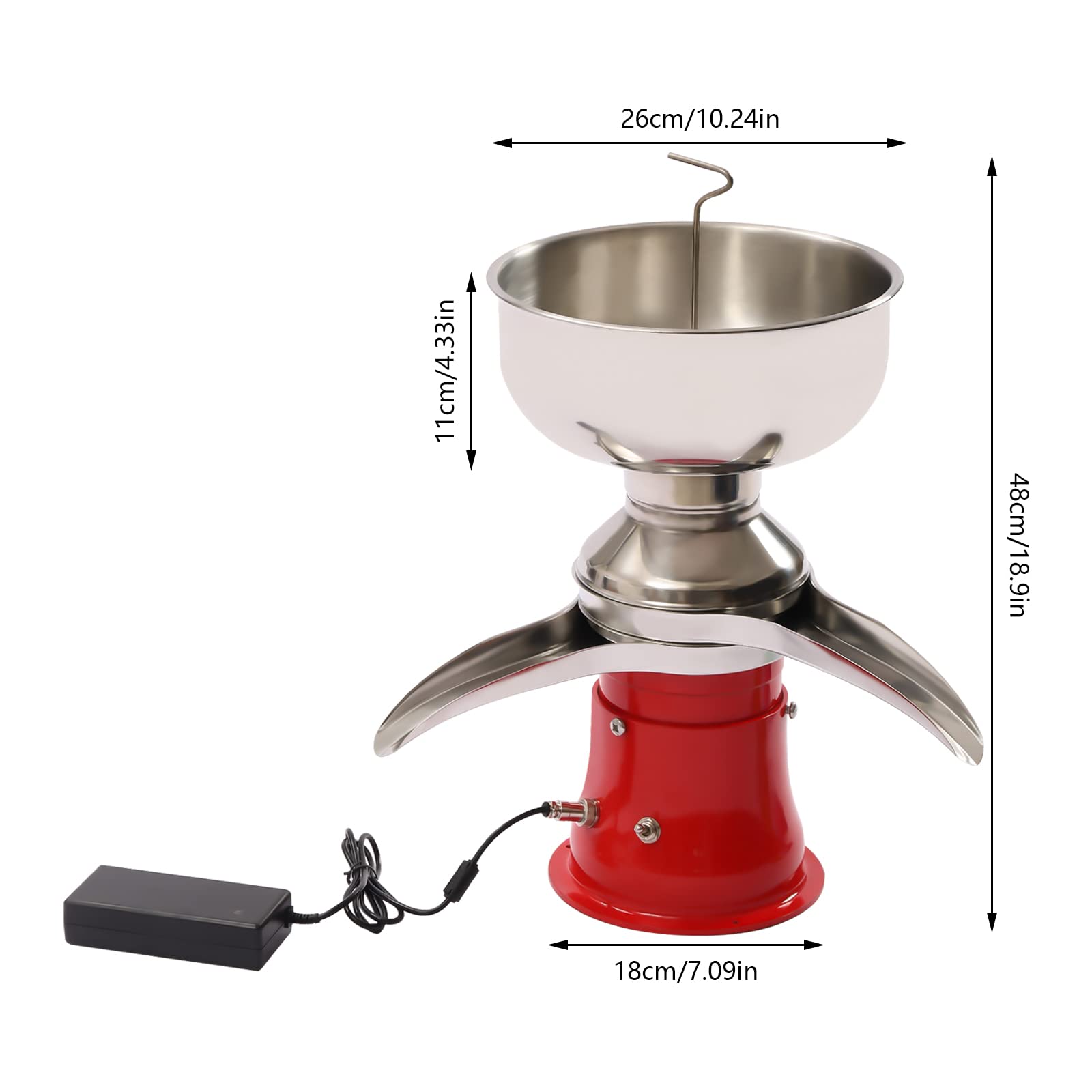 13.2 Gallons Electric Milk Cream Centrifugal Separator - Stainless Steel Dairy Cream Separator for Goats, Cows, Horses & Sheep (30W) - Perfect for Homemade Cheese, Butter & Fresh Cream Production