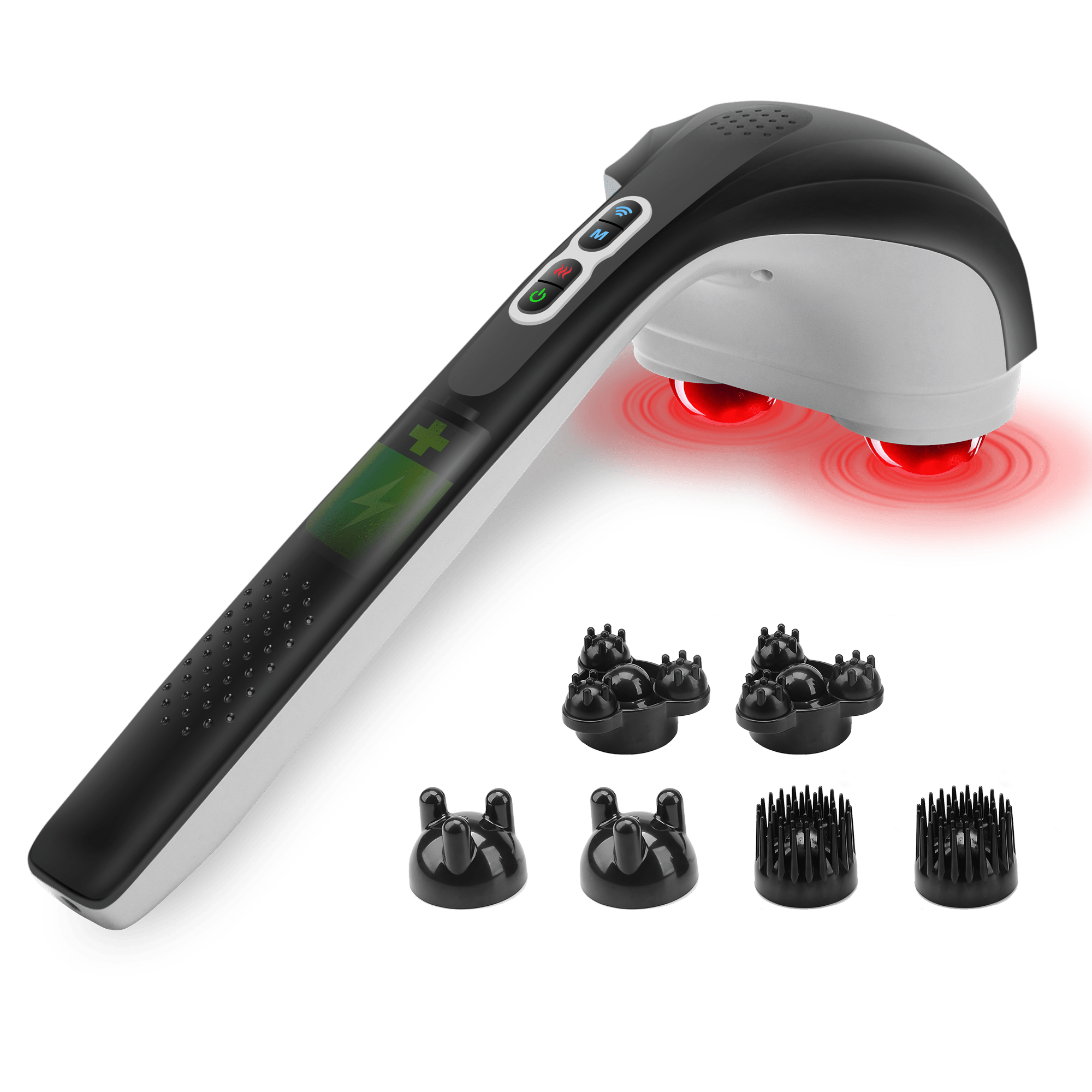 Snailax Cordless Handheld Deep Tissue Percussion Massager with Heat - Portable Muscle Pain Relief for Back, Neck & Shoulders - Perfect for Home, Office & Travel Use