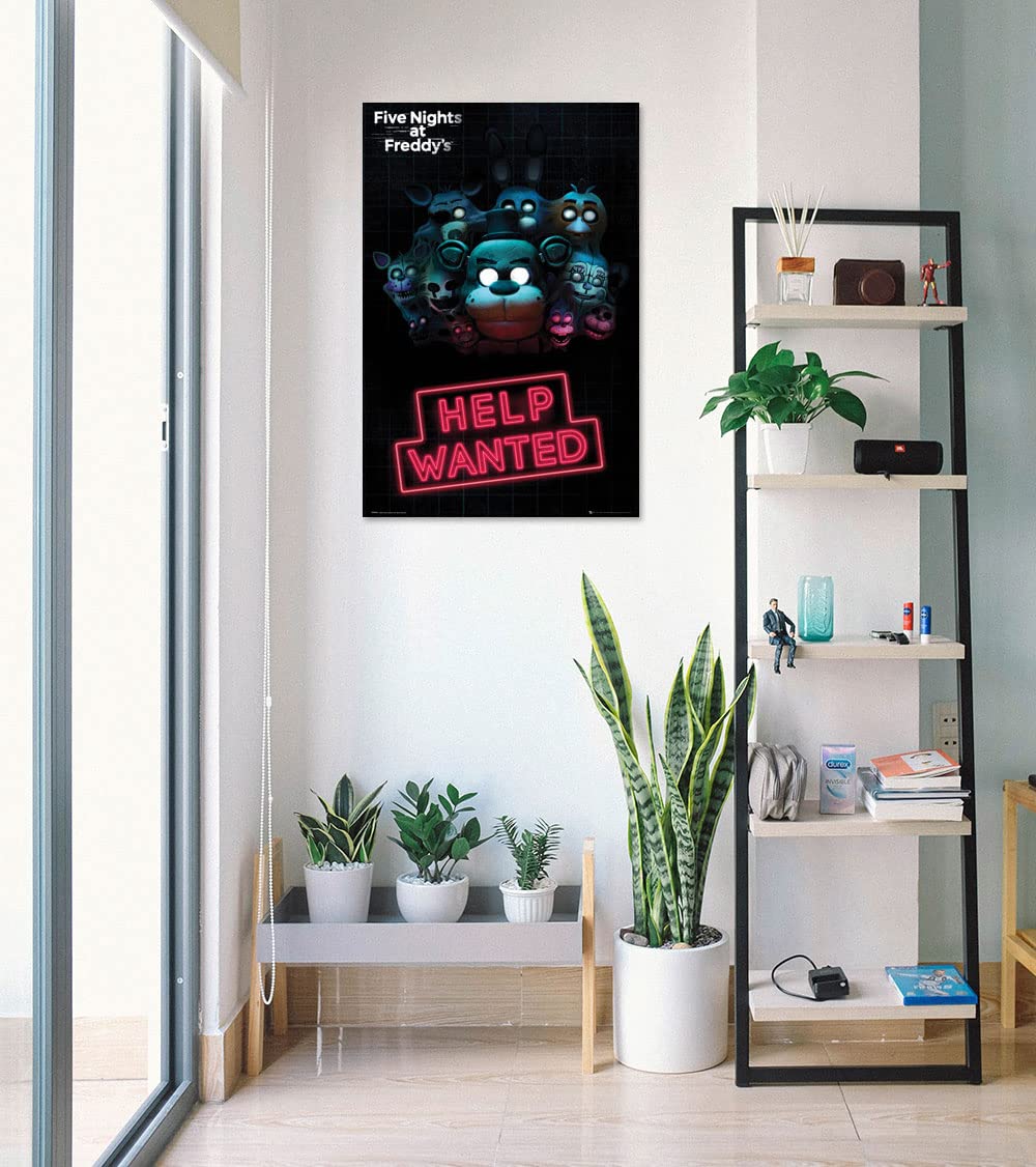 Five Nights At Freddy's Help Wanted Poster - 24x36 Inch Horror Game Wall Art for Bedroom, Gaming Room & Office Decor