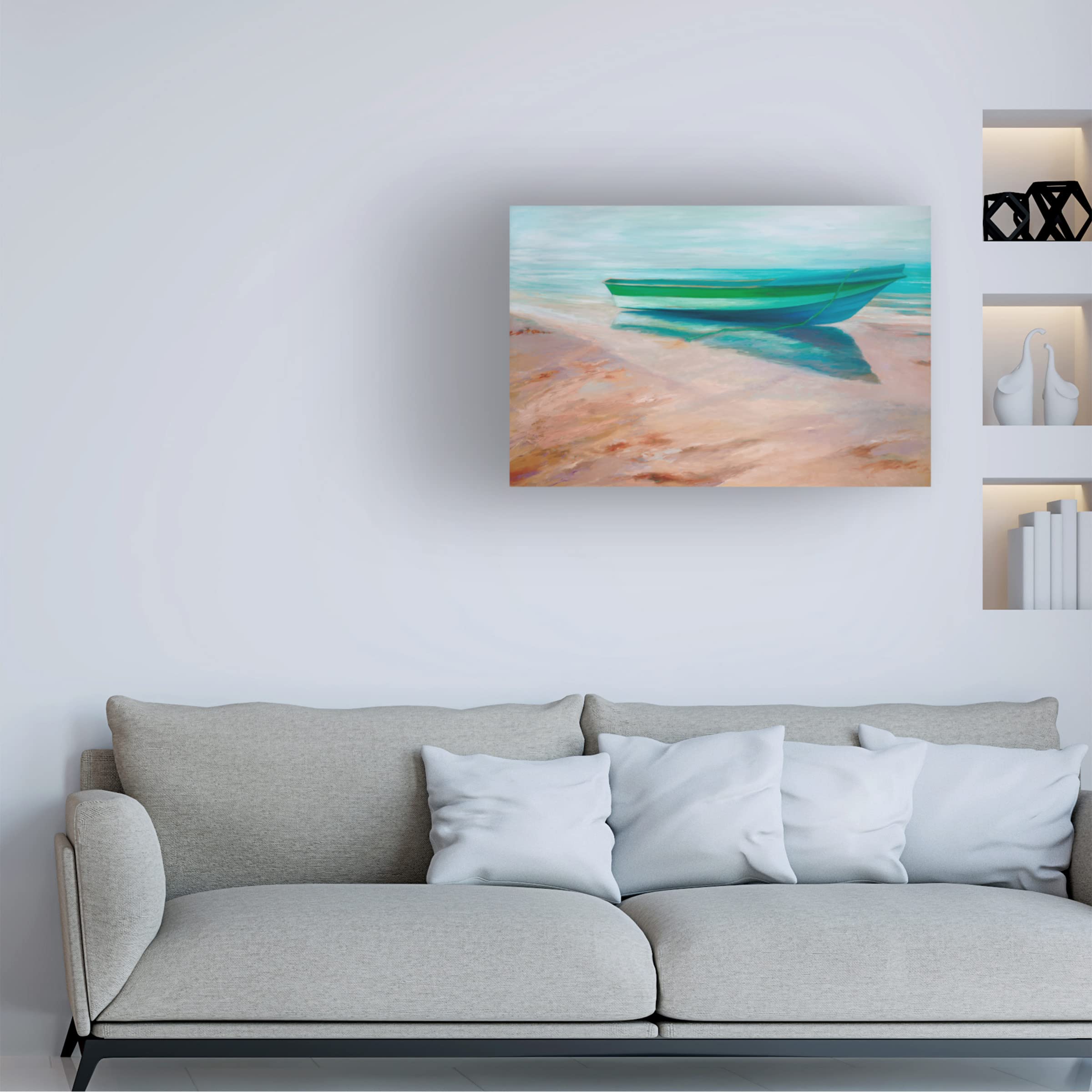 Trademark Fine Art 'Panga' Canvas Wall Art by Suzanne Wilkins - Tropical Beach Painting for Living Room, Bedroom & Office Decor