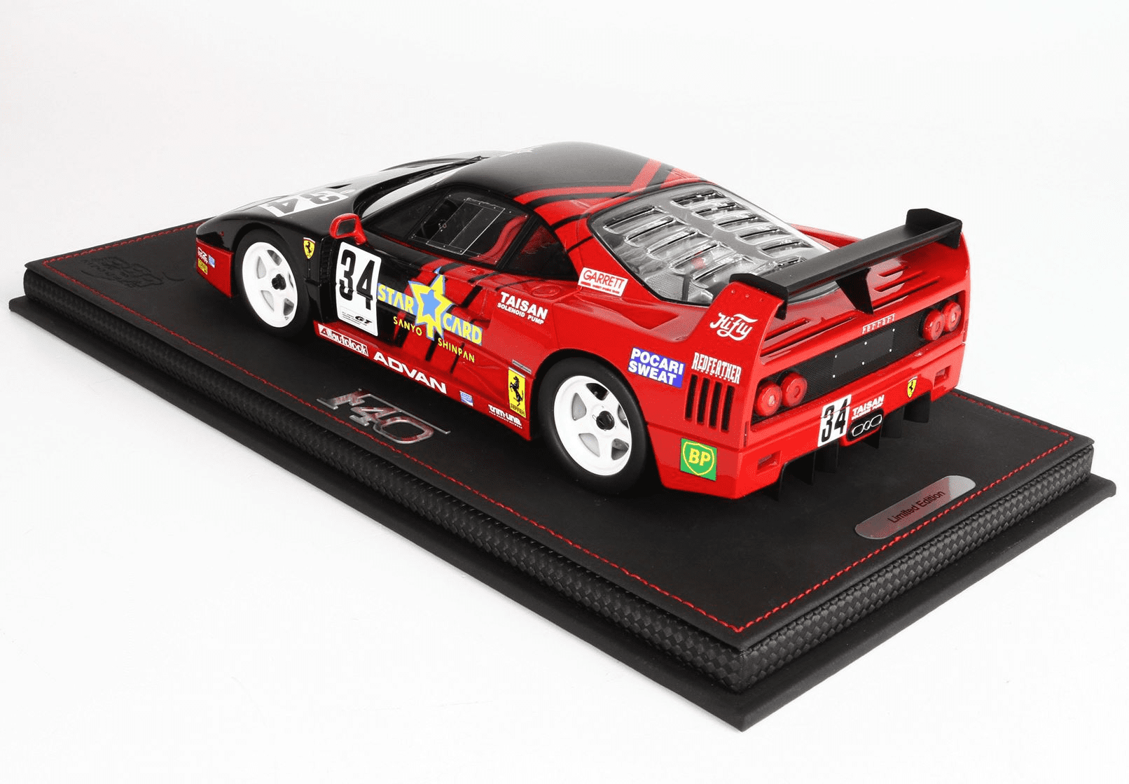 BBR Models 1:18 Scale Ferrari F40 LM JGTC 1995 #34 Diecast Model Car - Collectible Racing Car Replica for Display & Gift Giving