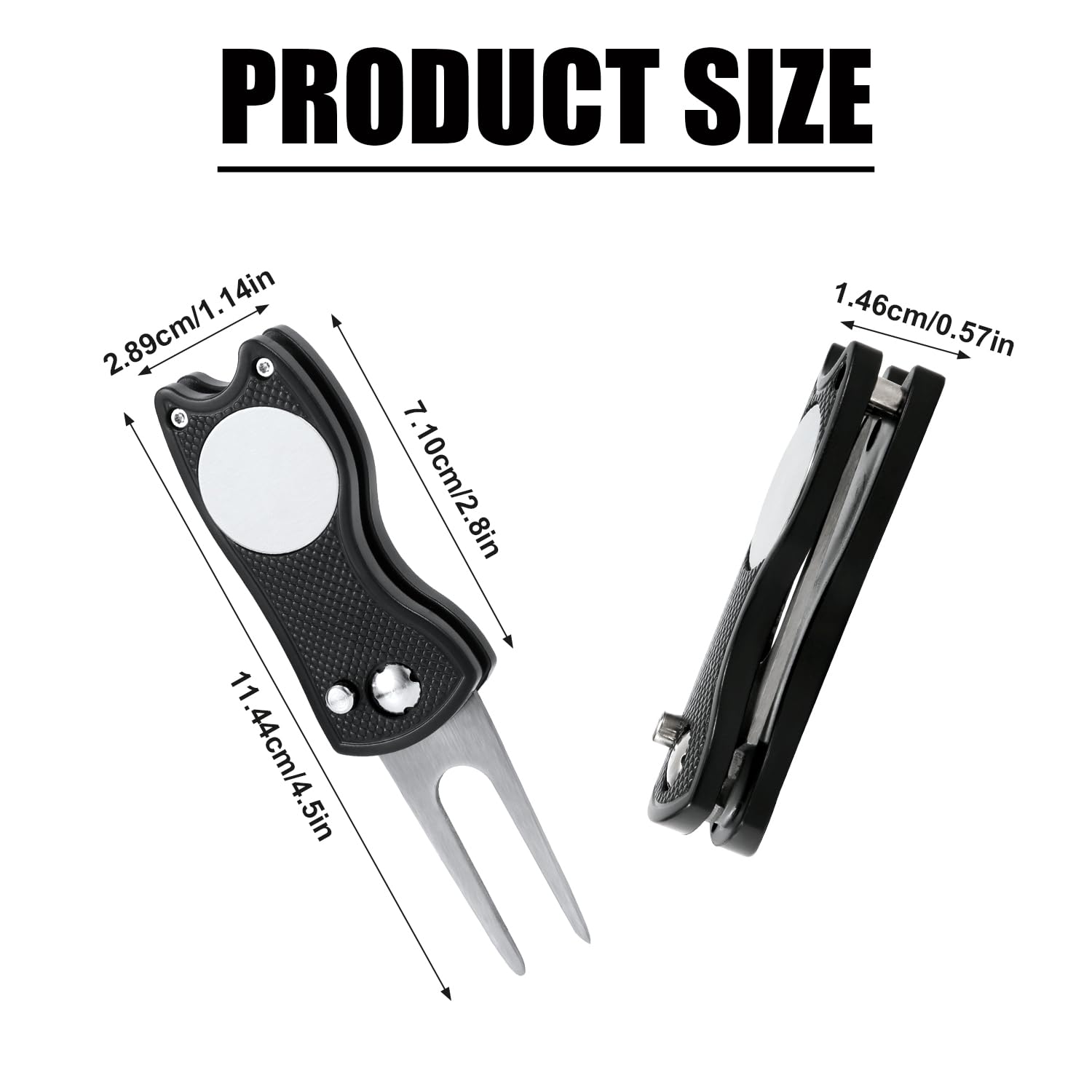 Premium Stainless Steel Golf Divot Repair Tool - Foldable Pop-Up Turf Fork with Ball Marker | Durable Metal Putting Tool for Golfers | Perfect for Course Maintenance & Practice Greens