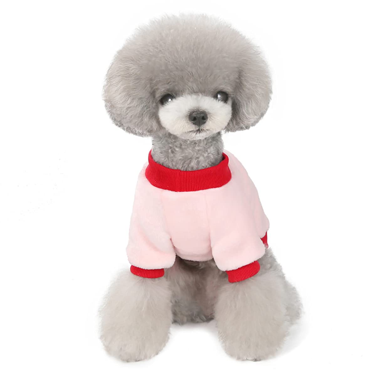 Warm Fleece Dog Sweater & Cat Sweater - Winter Coats for Small & Medium Pets, Pink Fruit Pajama Style | Cozy Outfit for Cold Weather Walks & Indoor Comfort