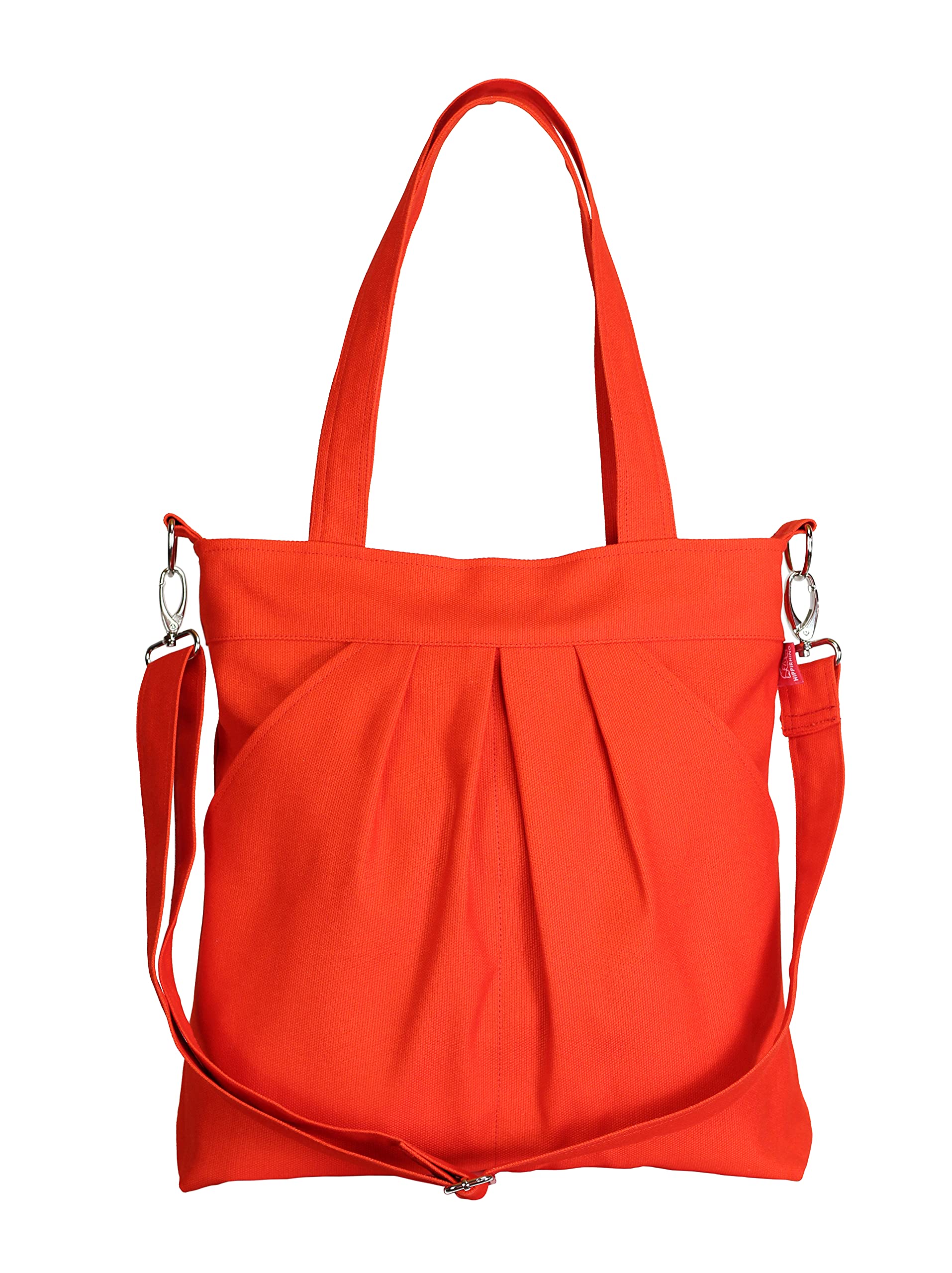 Stylish Women's Canvas Crossbody Shoulder Bag with Multiple Pockets - Large Capacity Zip Purse in Orange | Perfect for Travel, Shopping & Everyday Use