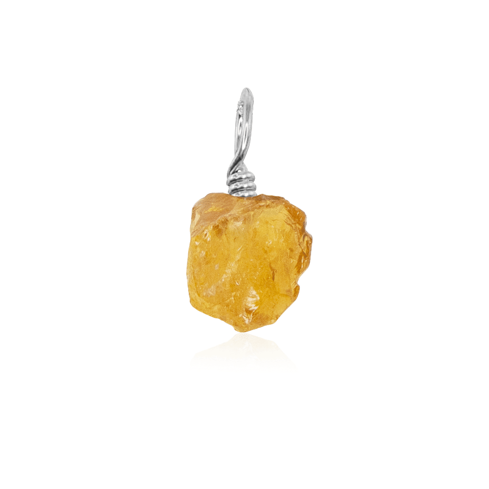 Natural Raw Citrine Crystal Pendant Necklace - Genuine Healing Stone Jewelry for Women - Perfect for Meditation, Energy Cleansing & Spiritual Gifts