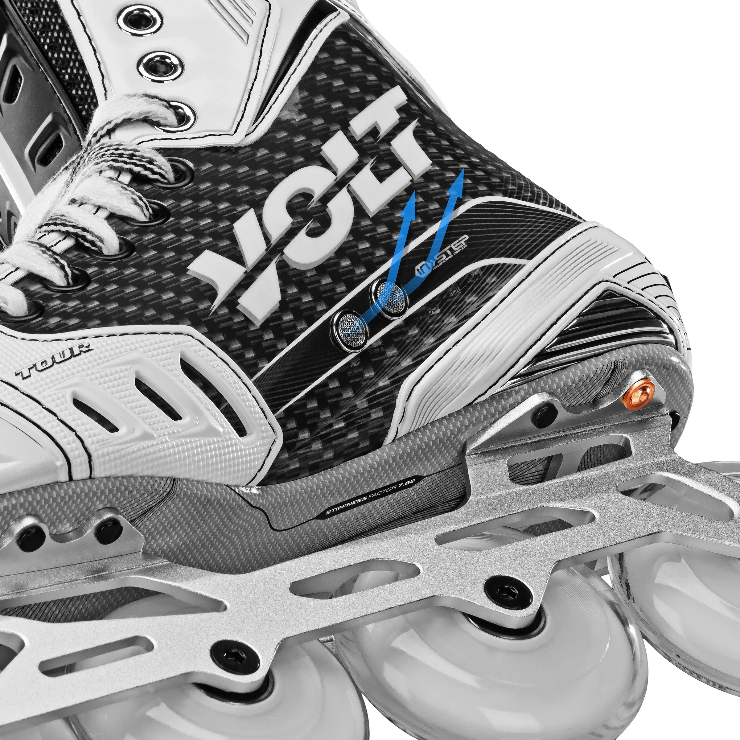 Volt KV1 White Roller Hockey Skates - High Performance Inline Skates for Men & Women - Perfect for Rink Hockey, Street Skating & Fitness Training