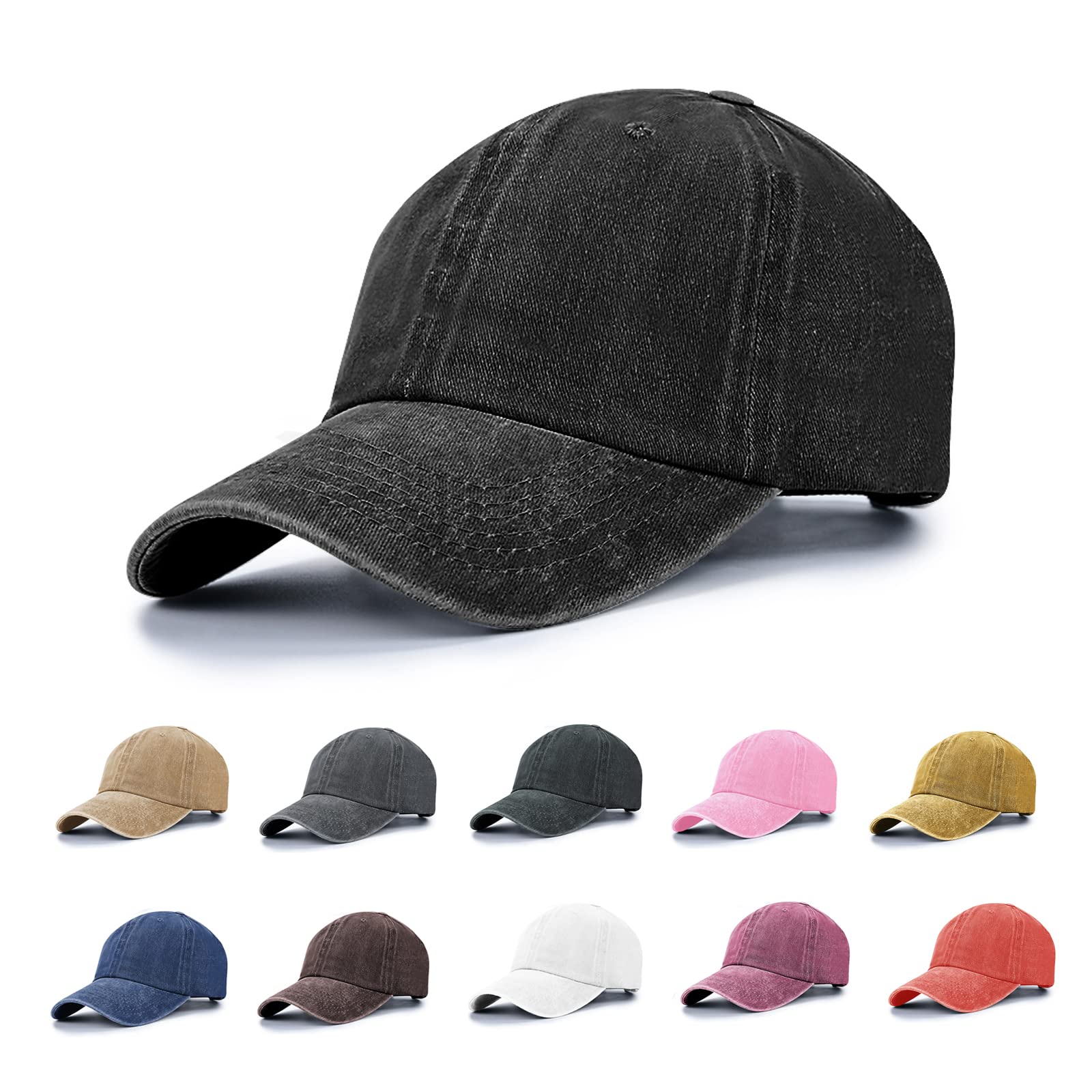 Vintage Washed Distressed Baseball Cap for Men & Women - Adjustable Unisex Dad Hat | Retro Style Baseball Hat for Outdoor, Sports & Casual Wear