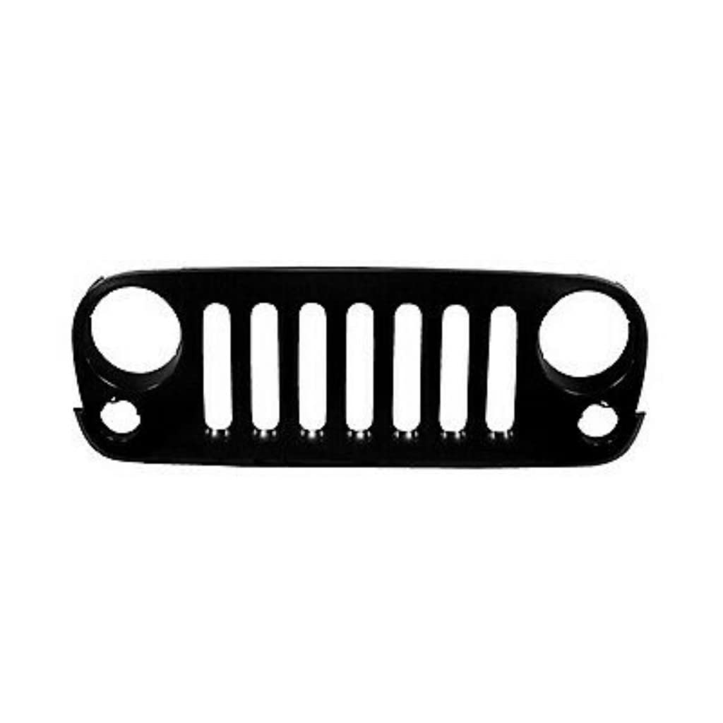 2007-2017 Jeep Wrangler Matte Black Grille | CAPA Certified | Paint To Match | Part# CH1200313 & 68046306AC | Perfect for Off-Roading & Custom Jeep Builds