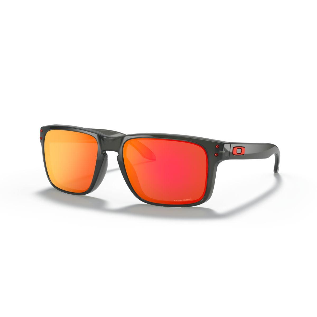 Oakley Holbrook Sunglasses - Low Bridge Fit, Grey Smoke Frame with Prizm Ruby Lenses (Model 0OO9244 924428) - Perfect for Outdoor Sports, Driving & Everyday Wear